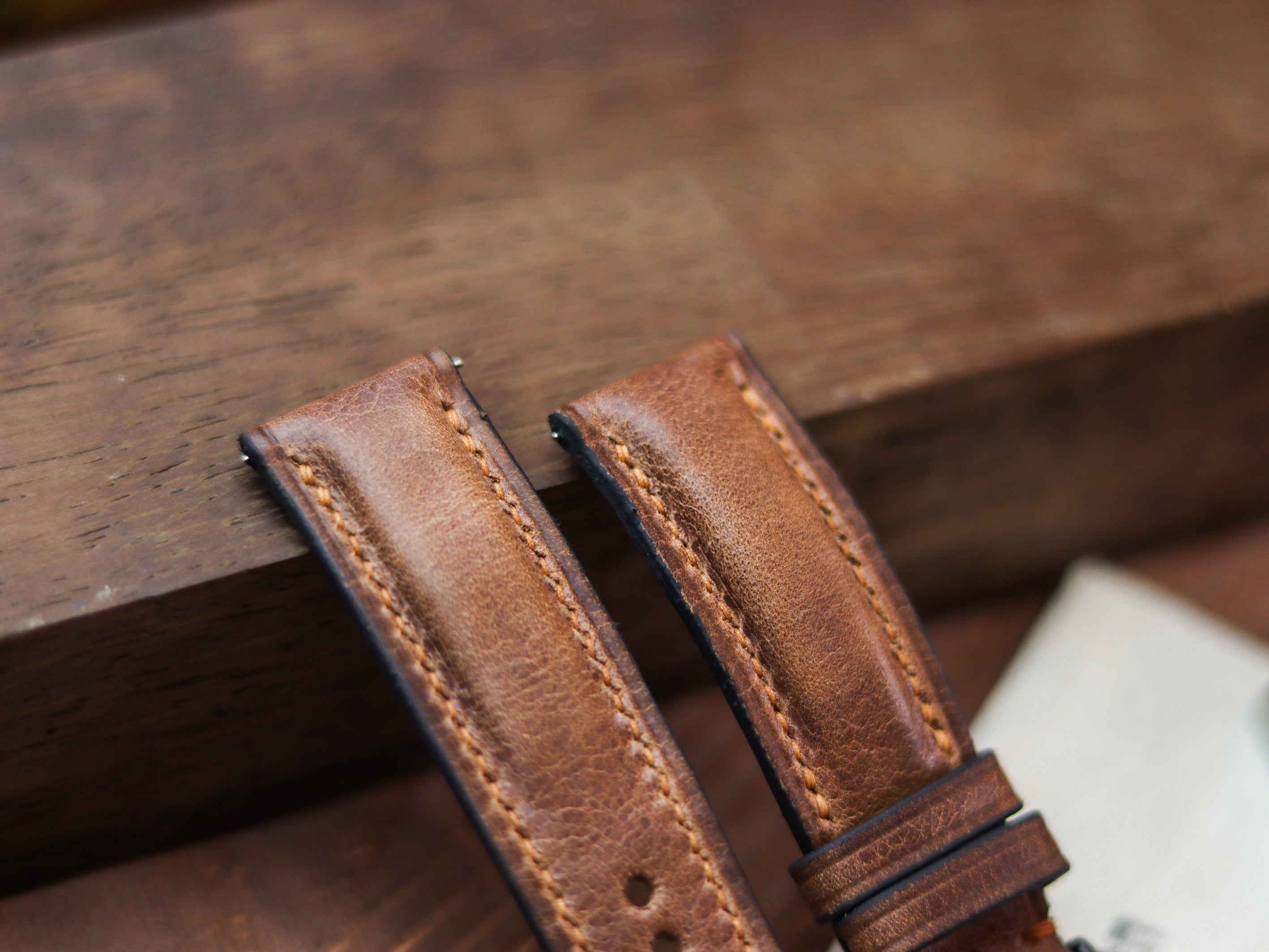 RUSTY BROWN CALF LEATHER WATCH STRAPS - PADDED