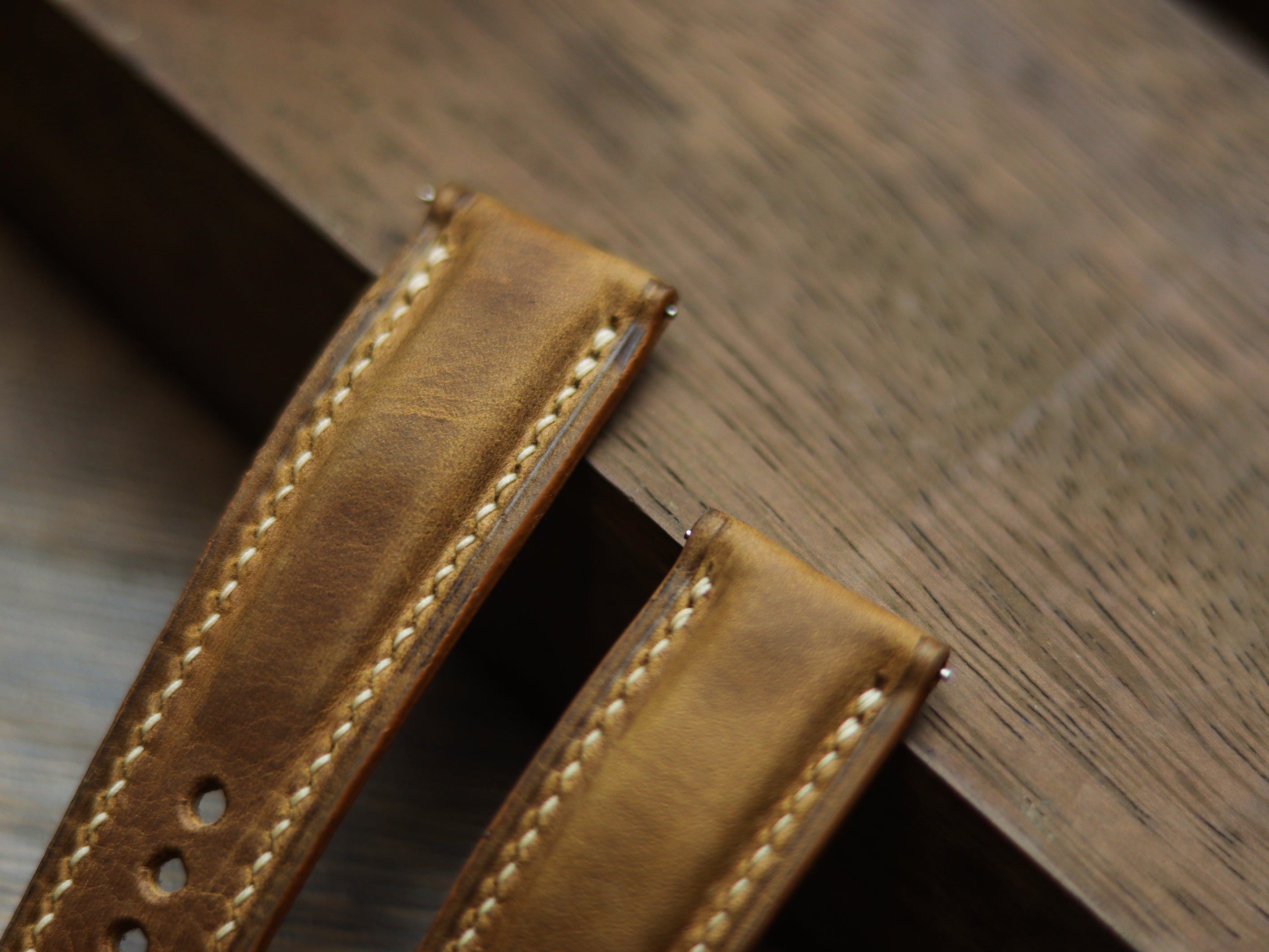 BRONZE BROWN CALF LEATHER WATCH STRAPS - PADDED