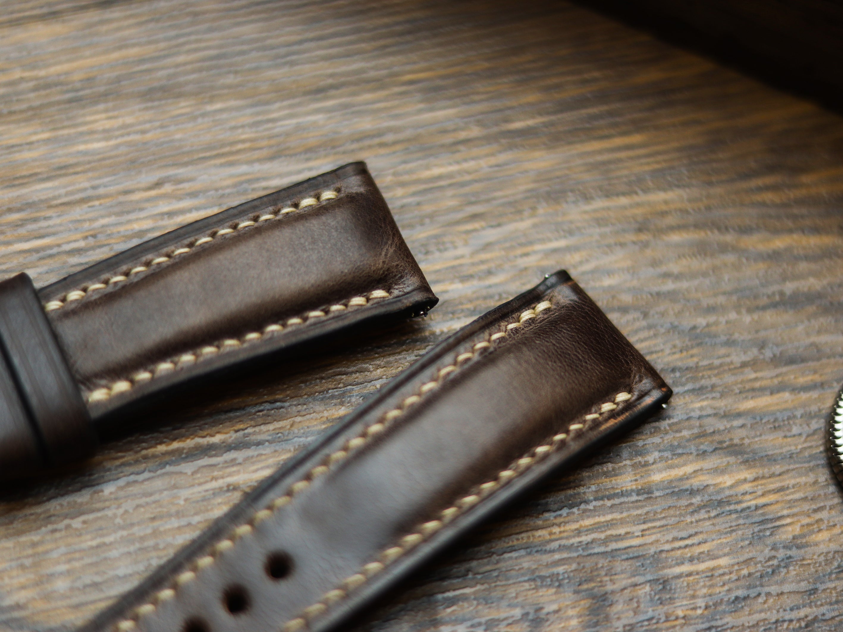 WALNUT BROWN CALF LEATHER WATCH STRAPS - PADDED