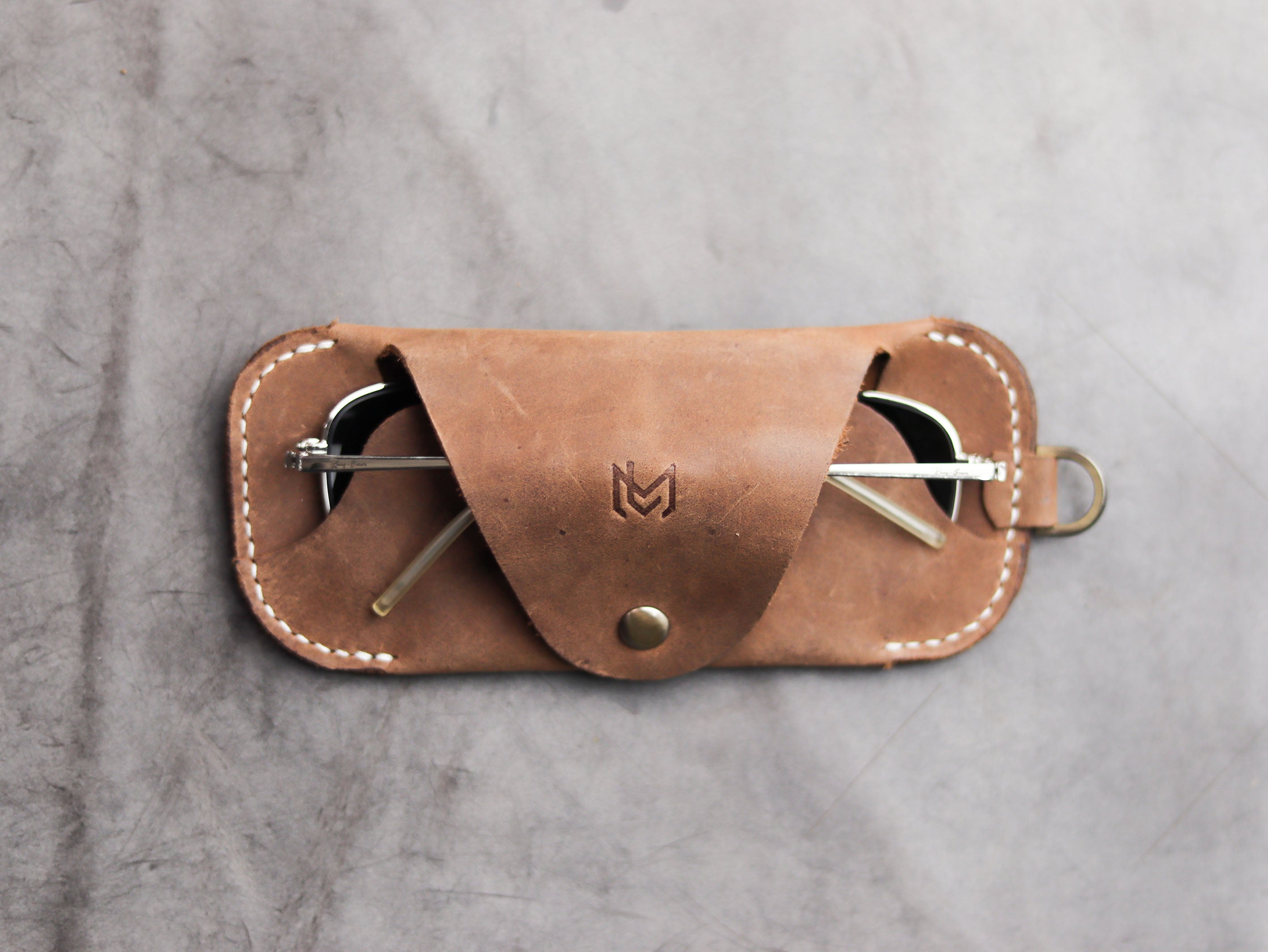 SG-2 SUNGLASSES CASE - RUSTY BROWN LEATHER