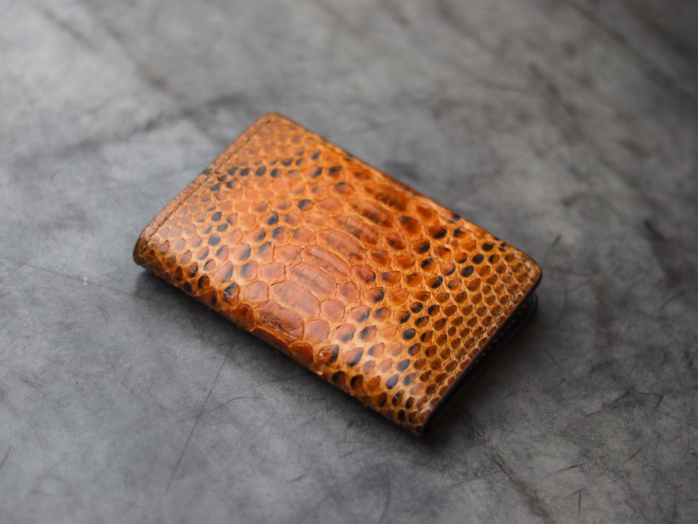 ARTEMUS - BIFOLD WALLET COPPER BROWN PYTHON SKIN