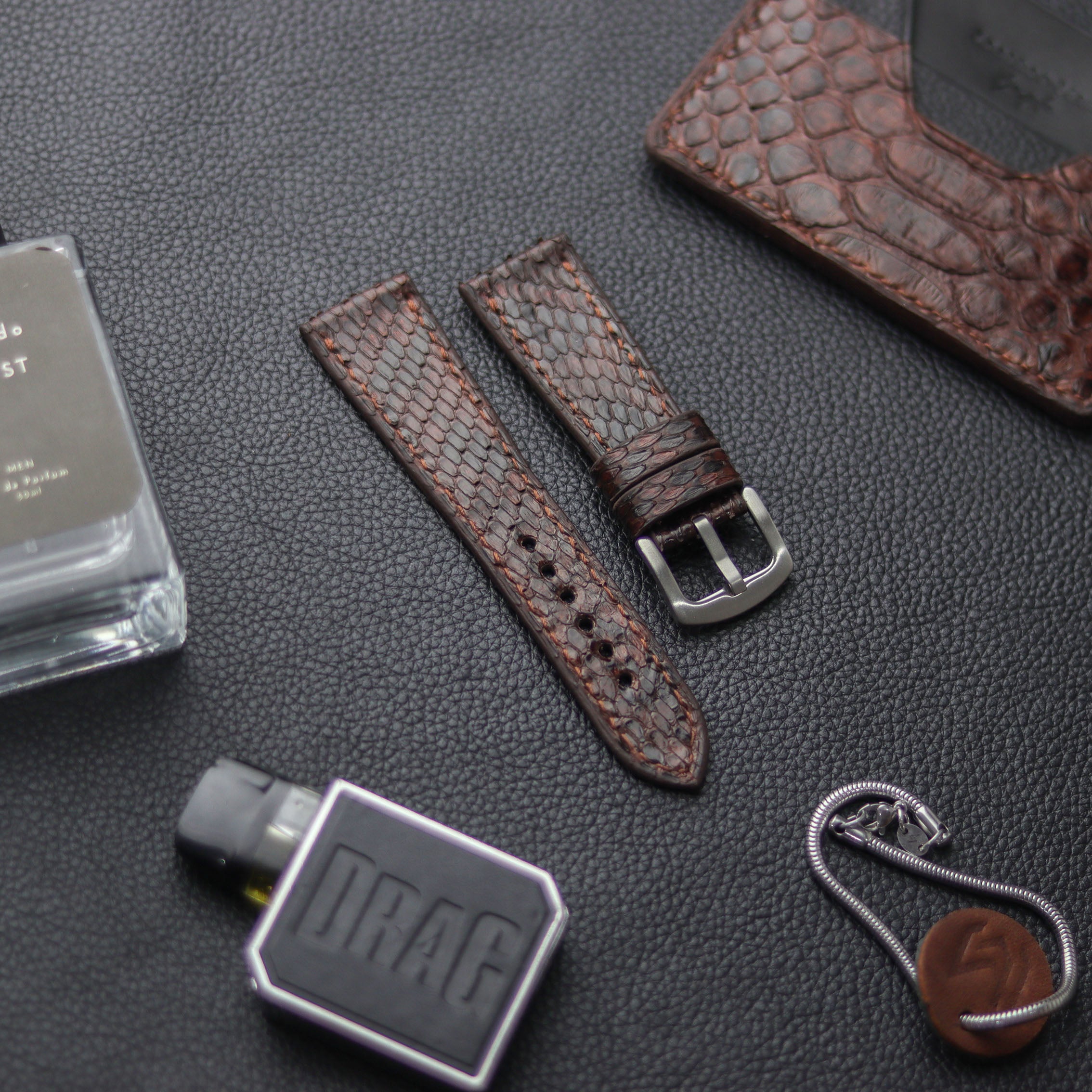 Real Authentic Python/Snake Skin Leather Watch Straps - Leather-Man