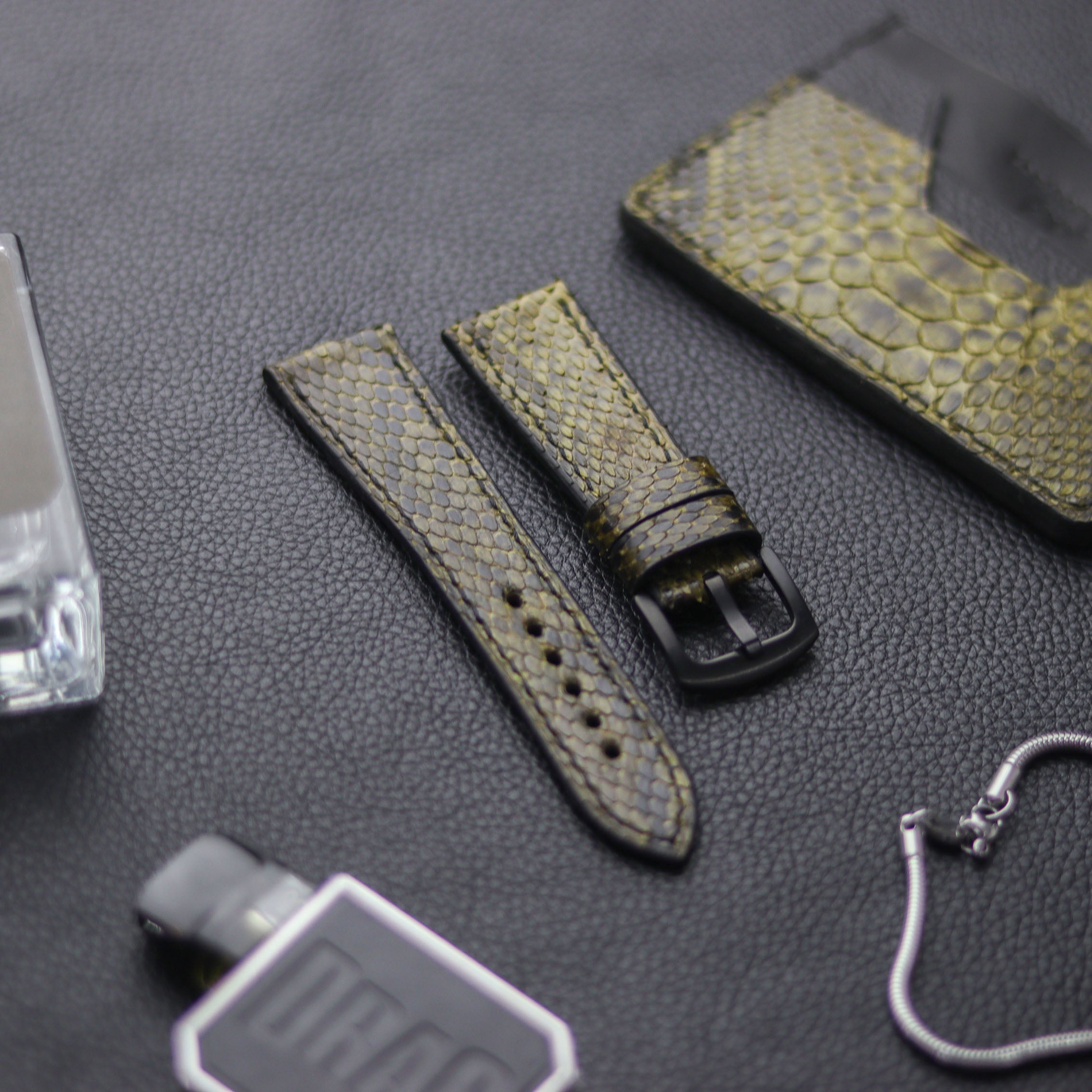 Real Authentic Python/Snake Skin Leather Watch Straps - Leather-Man