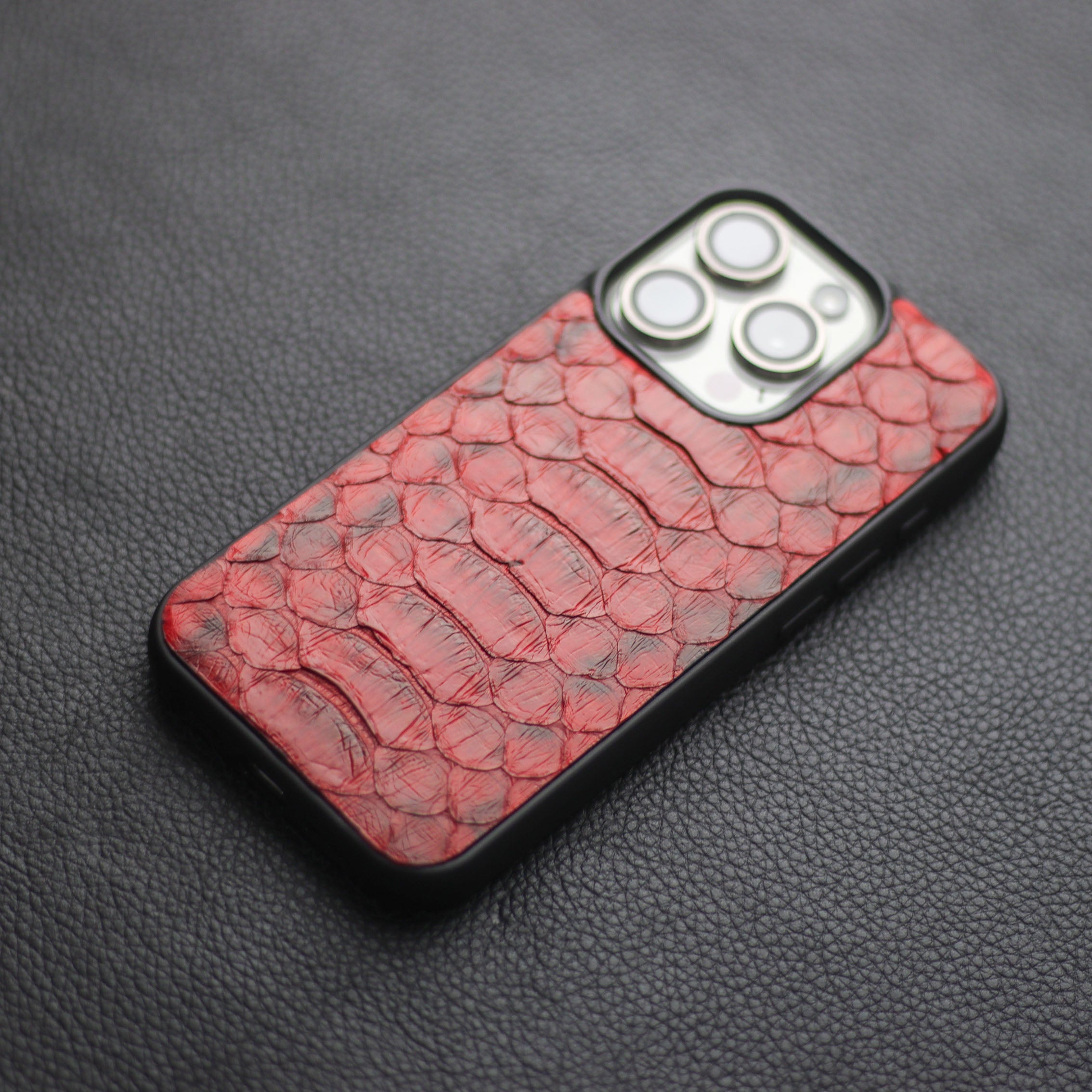 VENETIAN RED PYTHON SKIN PHONE CASE (CENTER SCALES)