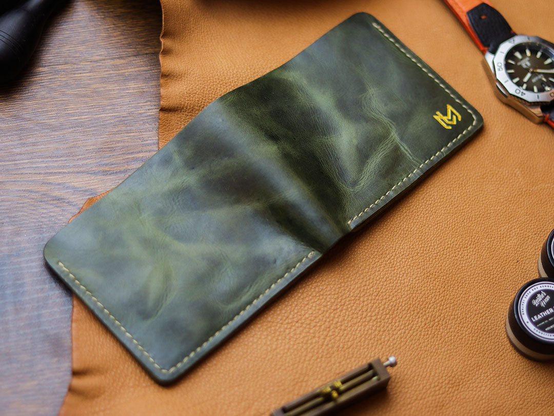 MAXIMUS - BASIL GREEN WAX PULL UP LEATHER