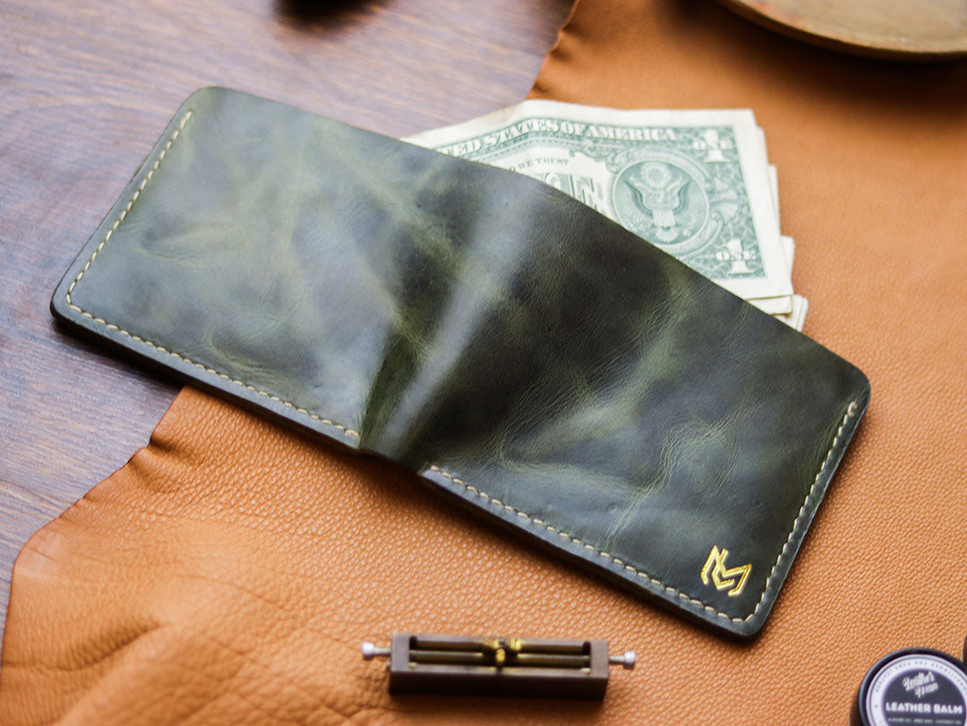 MAXIMUS - BASIL GREEN WAX PULL UP LEATHER