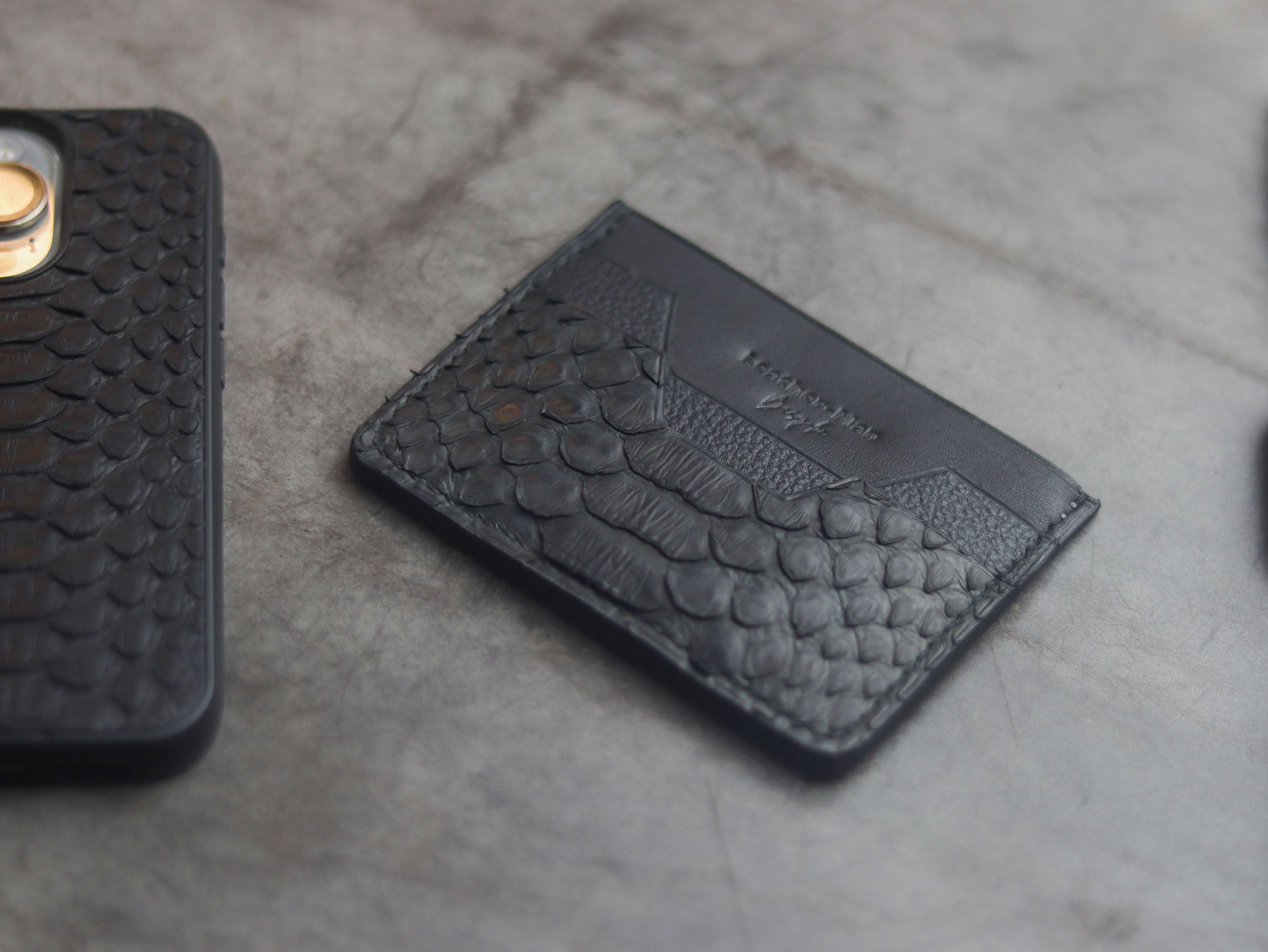 AUGUSTUS - MINIMAL WALLET RAVEN BLACK PYTHON SKIN