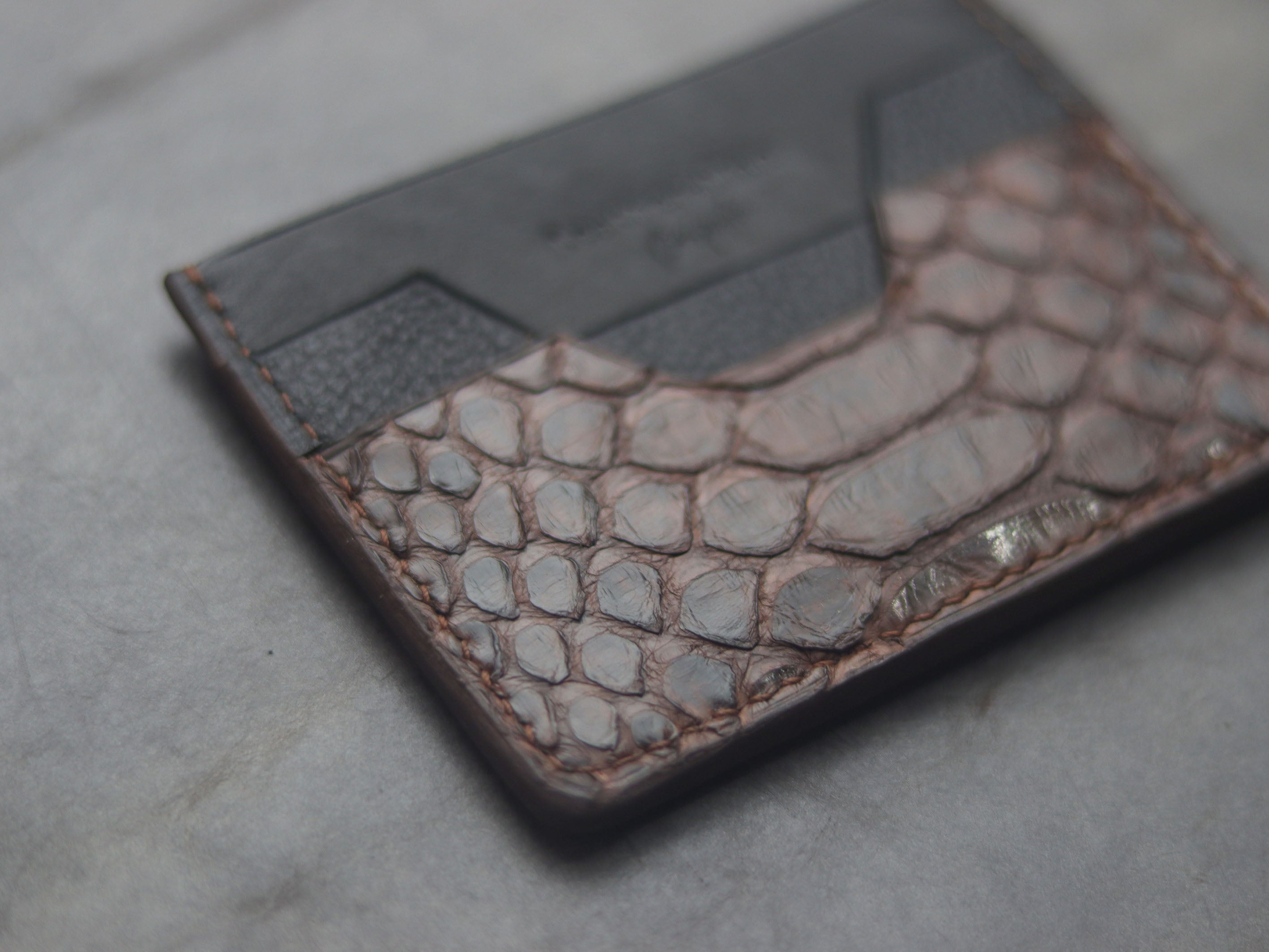 AUGUSTUS - MINIMAL WALLET PECAN BROWN PYTHON SKIN