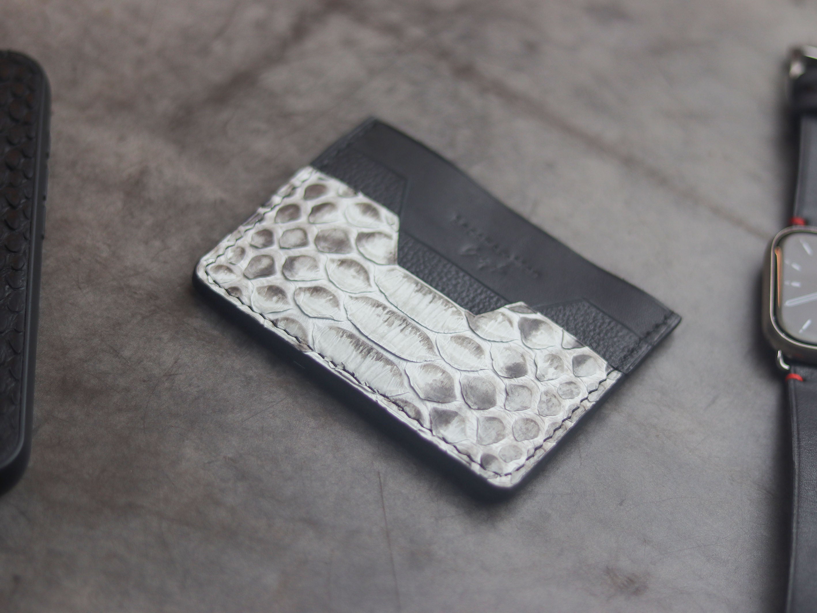 AUGUSTUS - MINIMAL WALLET NATURAL PYTHON SKIN