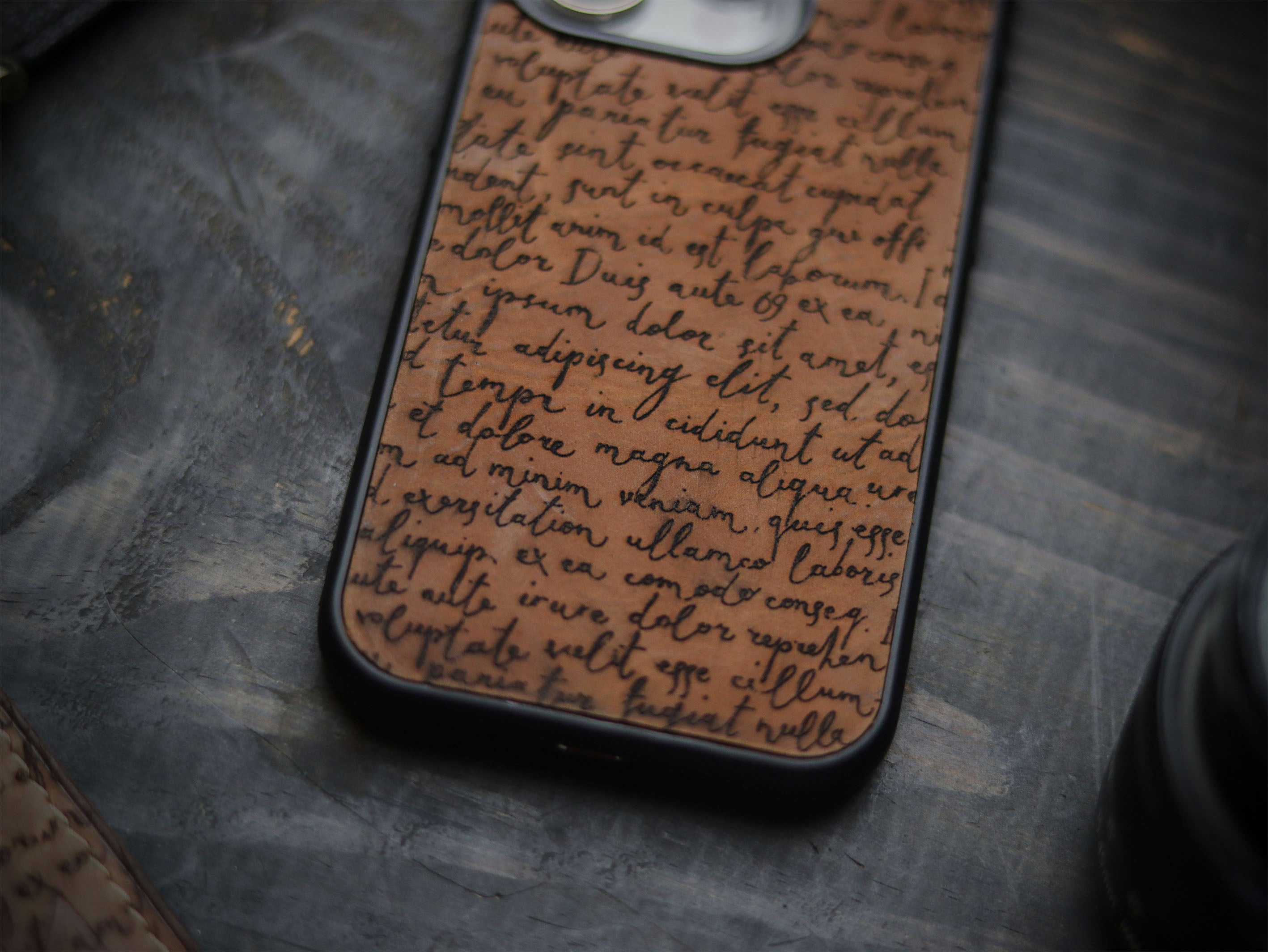 E3 ENGRAVED PHONE CASE - RUSTY BROWN