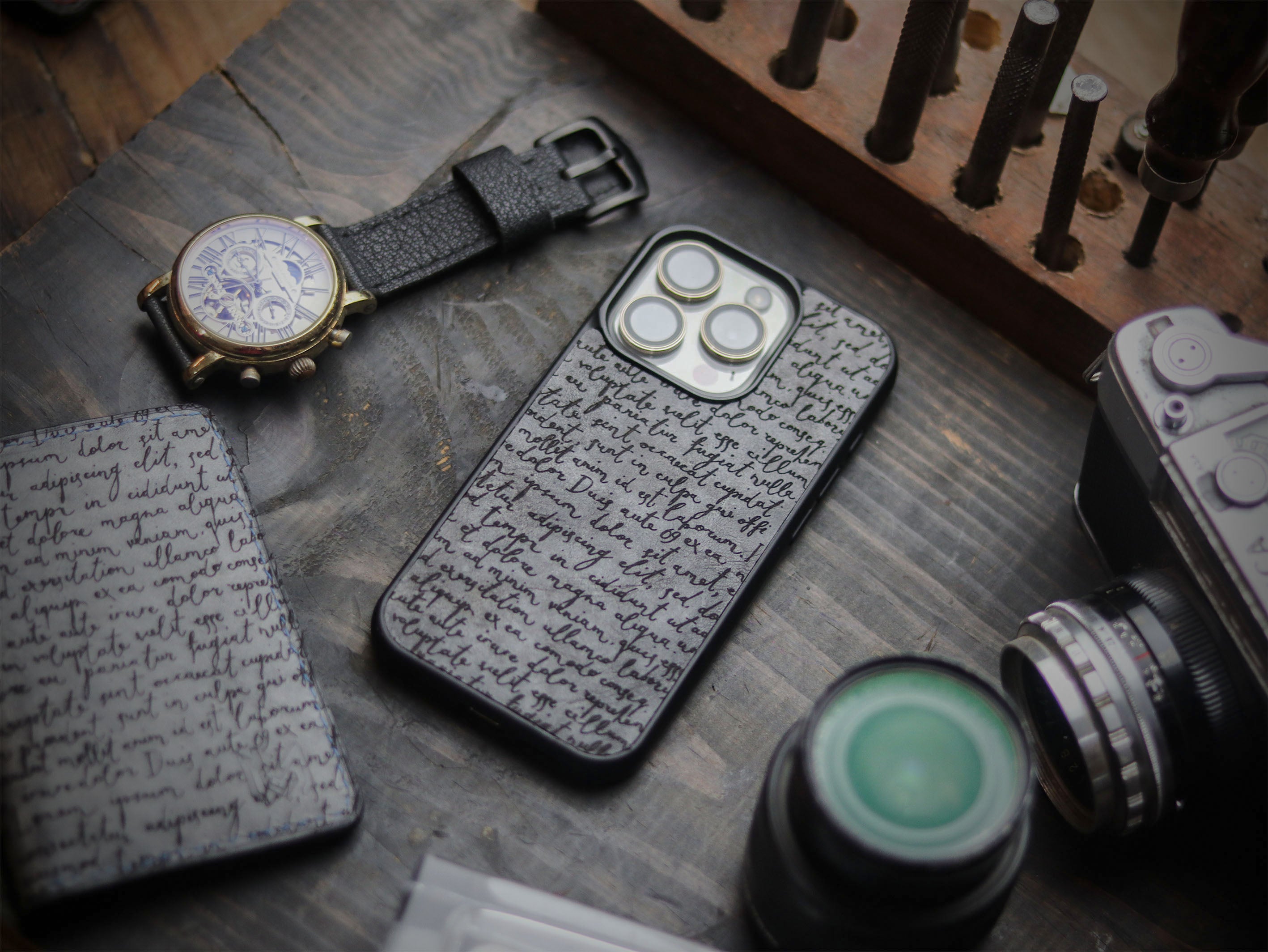 E3 ENGRAVED PHONE CASE - STONE BLUE