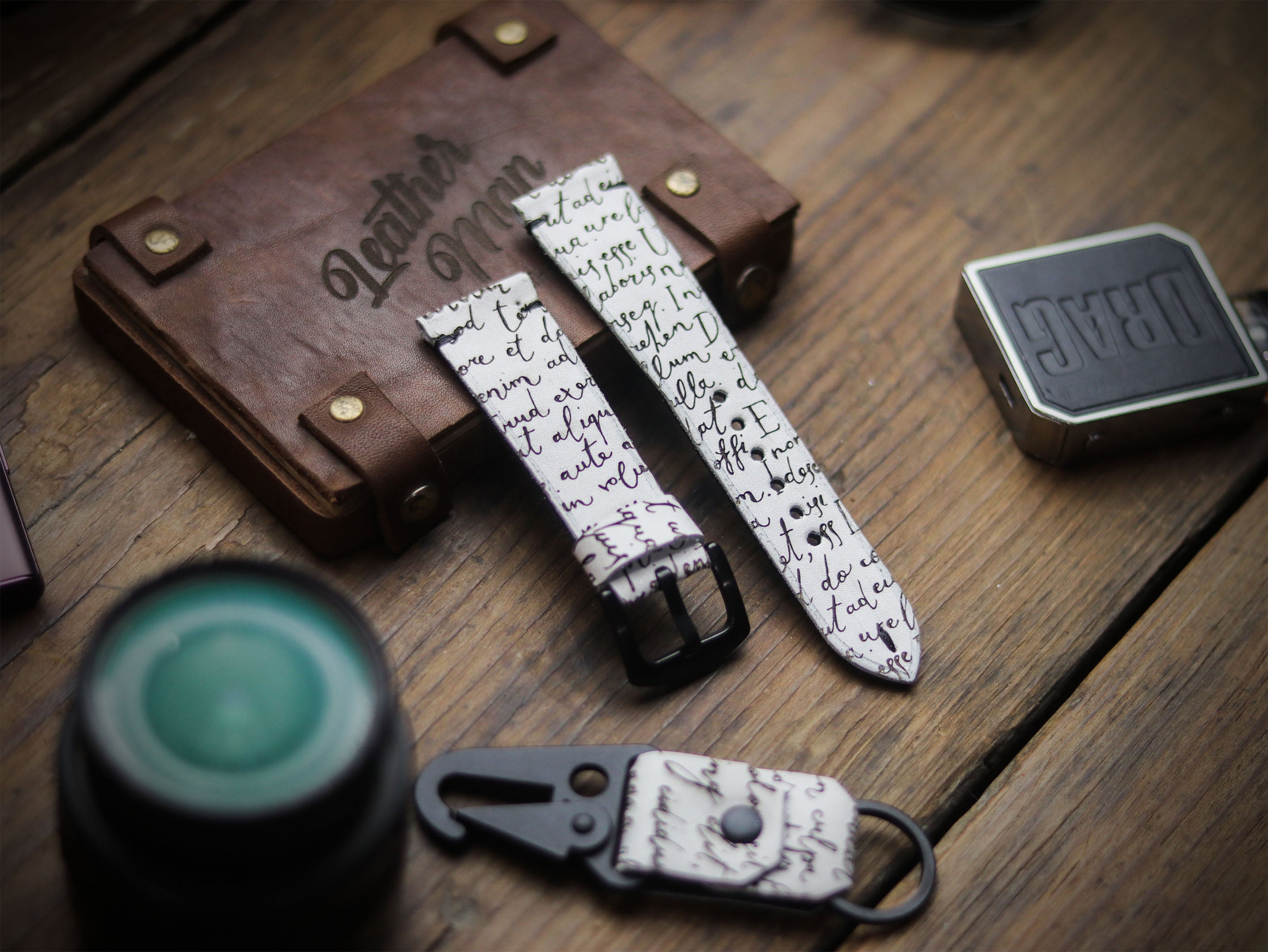 E3 ENGRAVED HAND-CRAFTED QUICK PINS STRAPS - SNOW WHITE