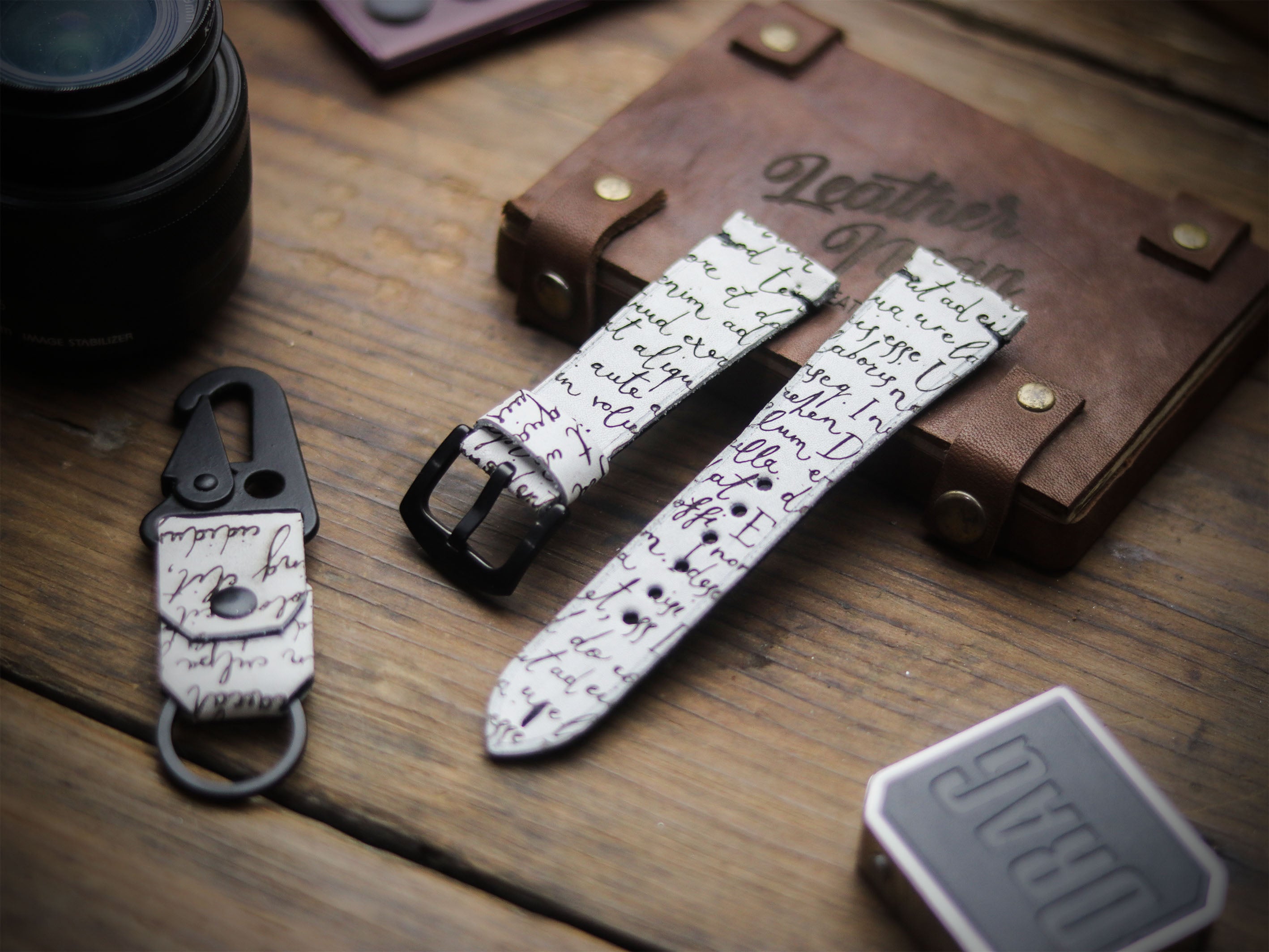 E3 ENGRAVED HAND-CRAFTED QUICK PINS STRAPS - SNOW WHITE
