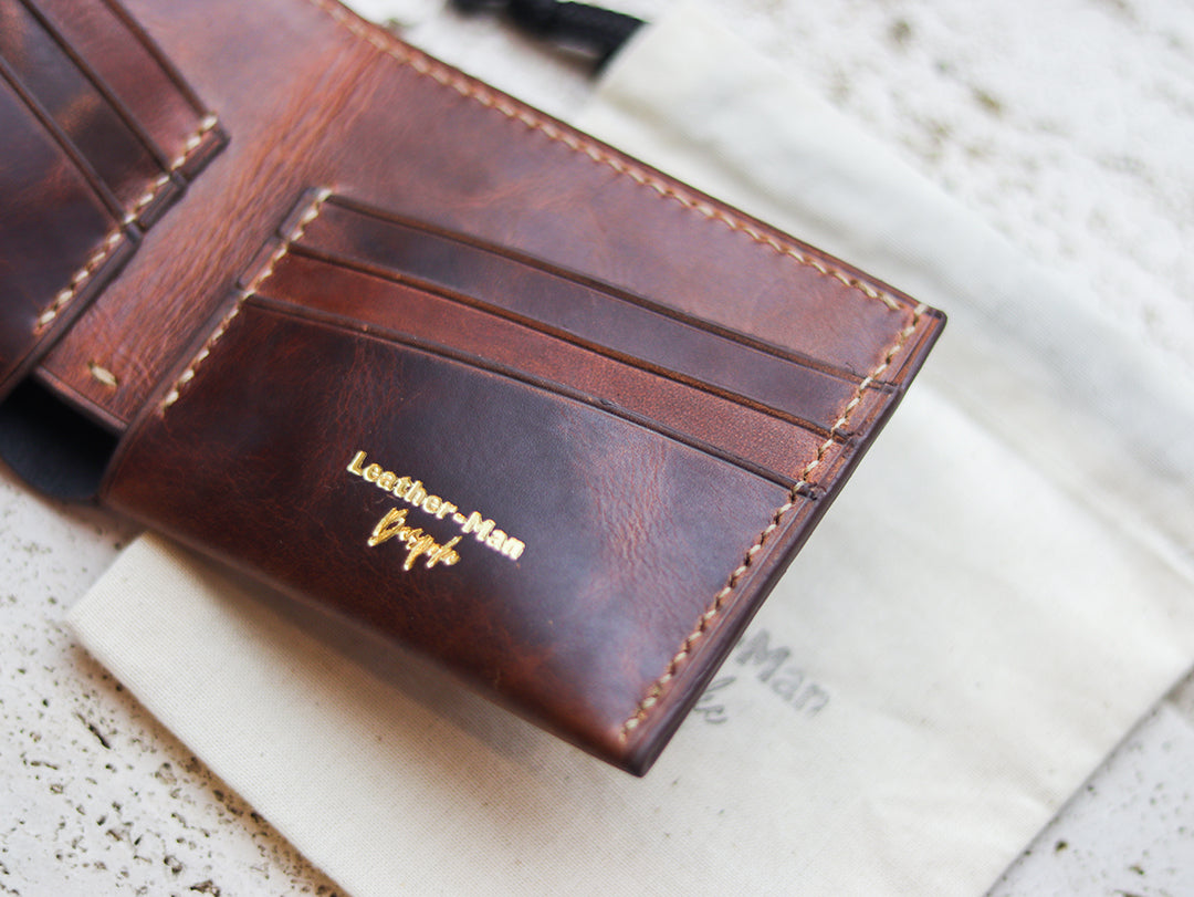 ATTICUS - Whisky Brown Veg Tan Waxed Pull Up Leather