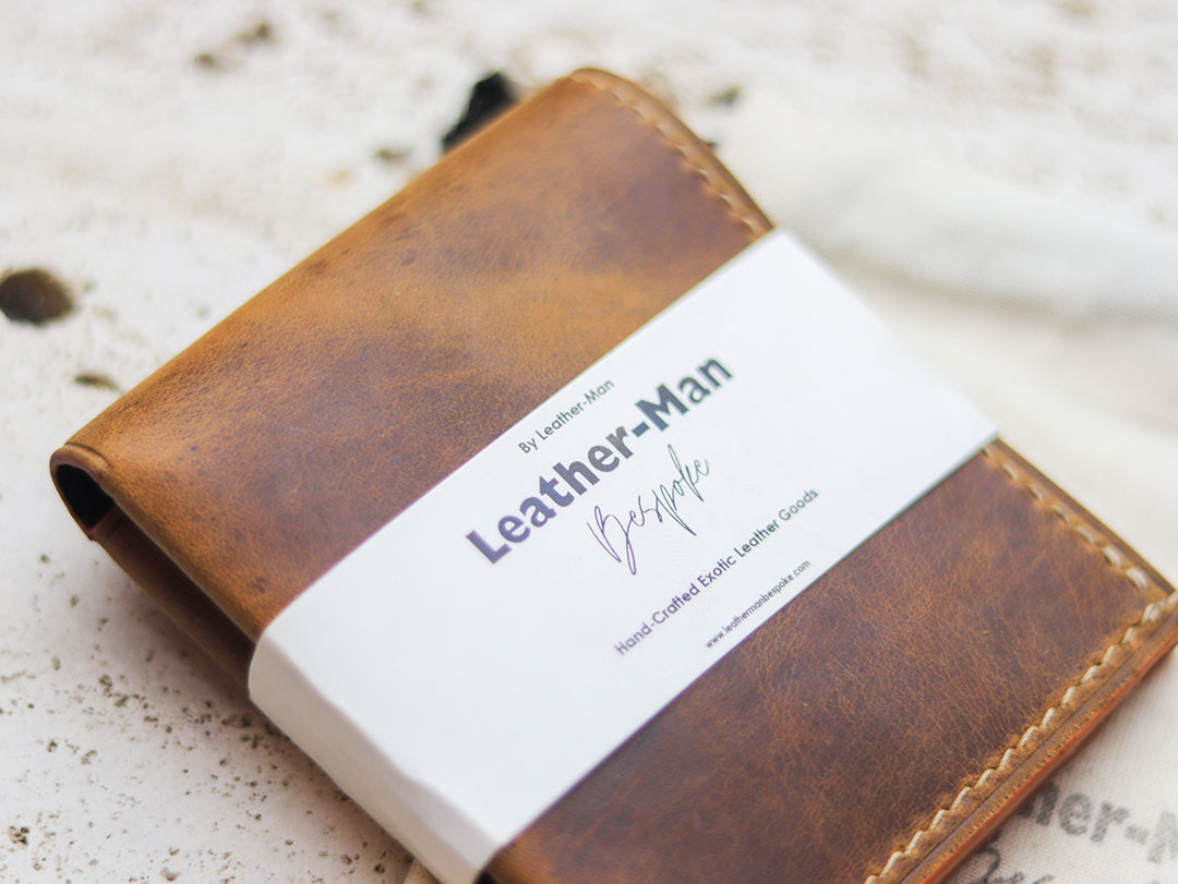 ATTICUS - Bronze Brown Veg Tan Waxed Pull Up Leather
