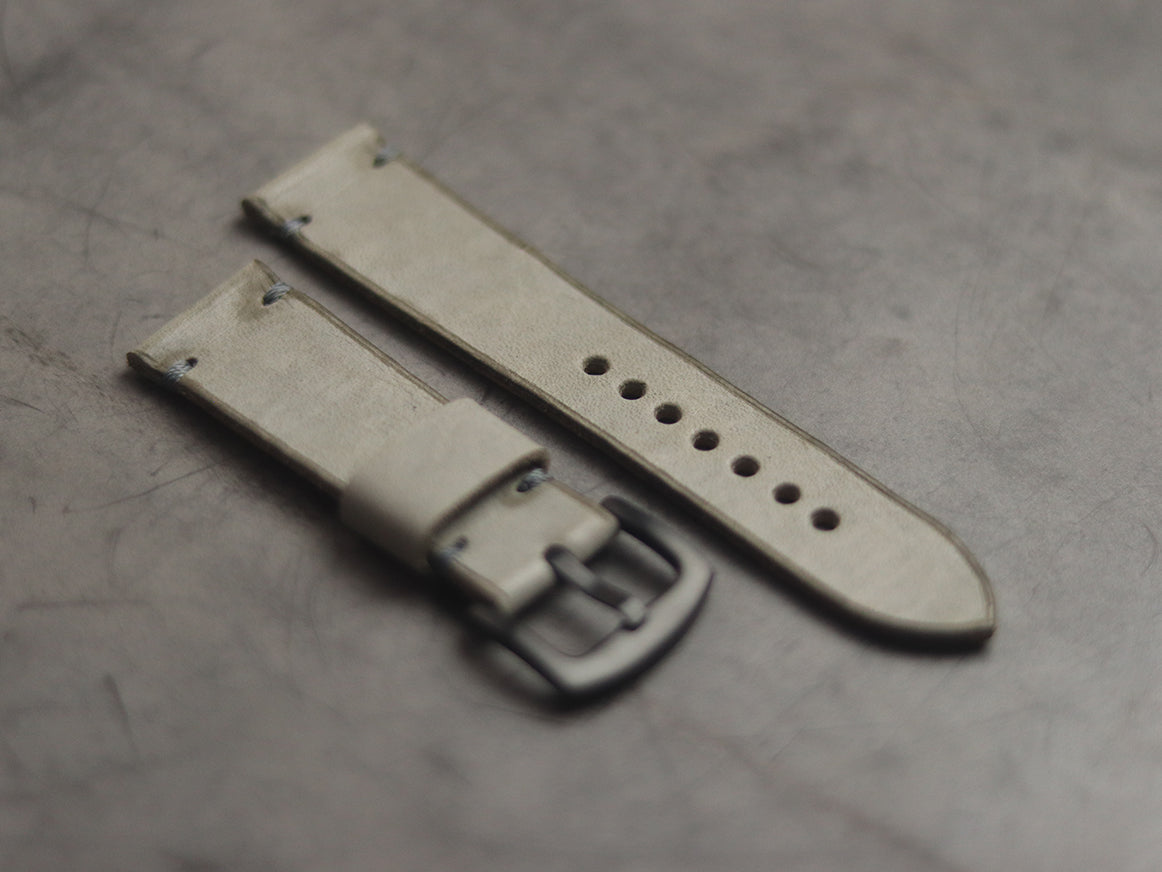 MISTY GREY MINIMAL STITCHED HAND-CRAFTED LEATHER WATCH STRAPS