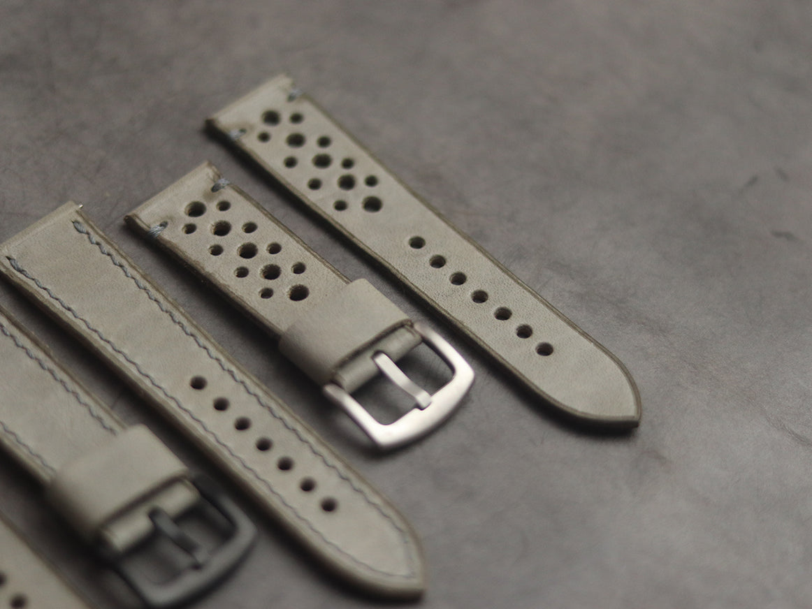 MISTY GREY MINIMAL STITCHED HAND-CRAFTED LEATHER WATCH STRAPS