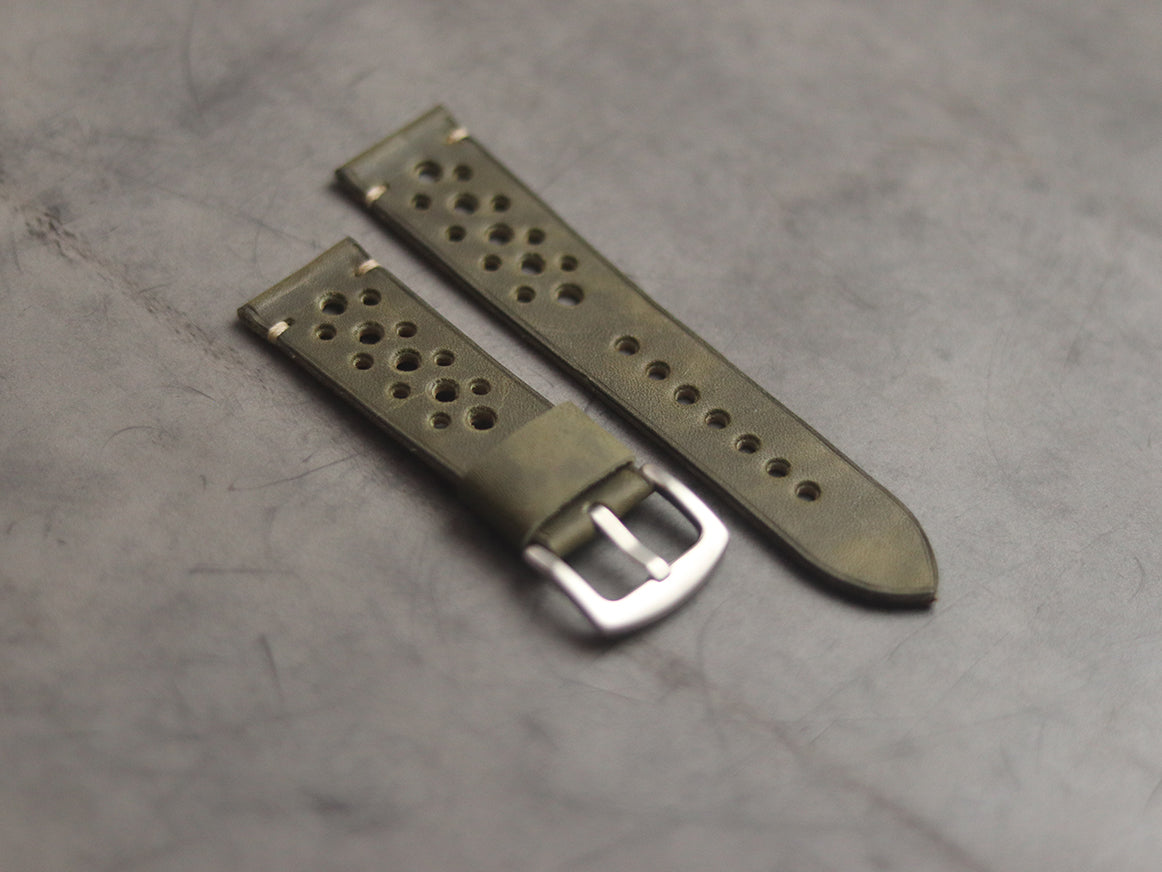 SEAWEED GREEN RALLY HAND-CRAFTED LEATHER WATCH STRAPS