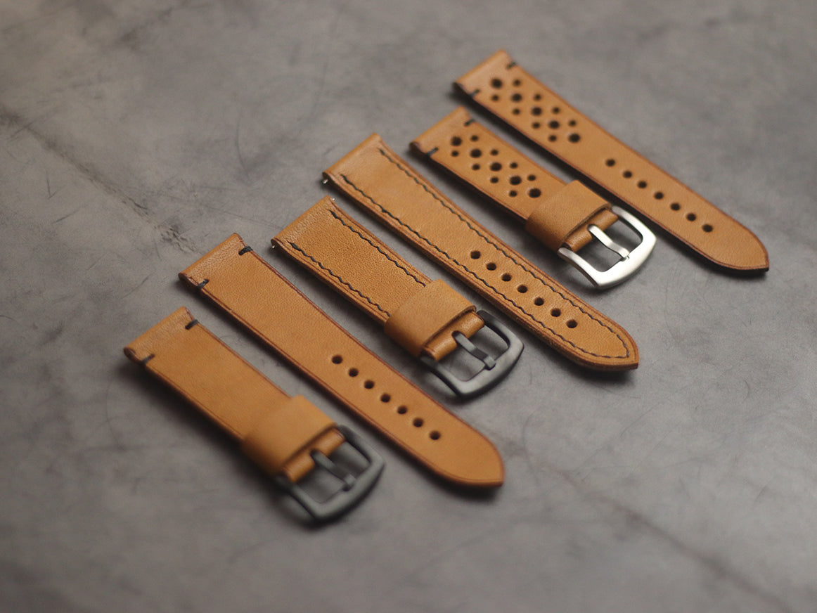 MUSTARD FULL STITCHED HAND-CRAFTED LEATHER WATCH STRAPS