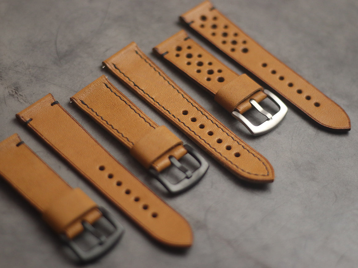 MUSTARD MINIMAL STITCHED HAND-CRAFTED LEATHER WATCH STRAPS