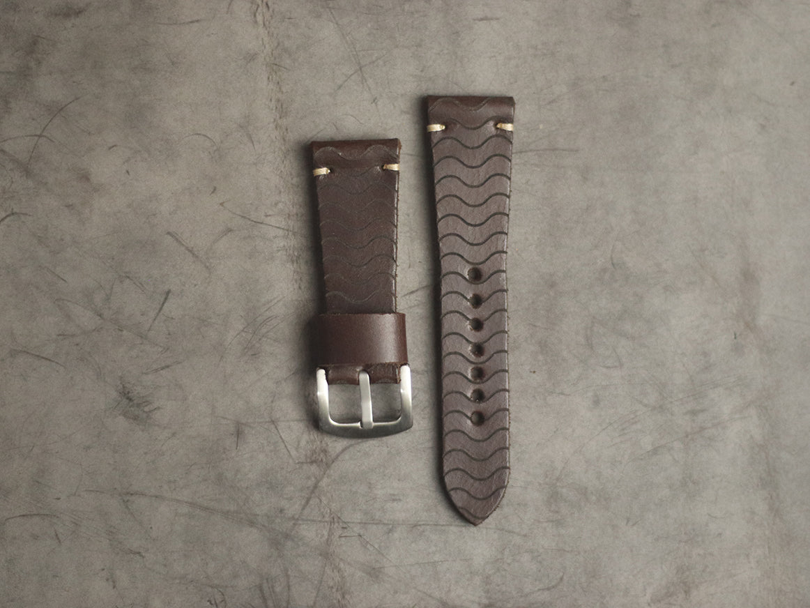 "E2" ENGRAVED STRAPS - CHOCOLATE BROWN