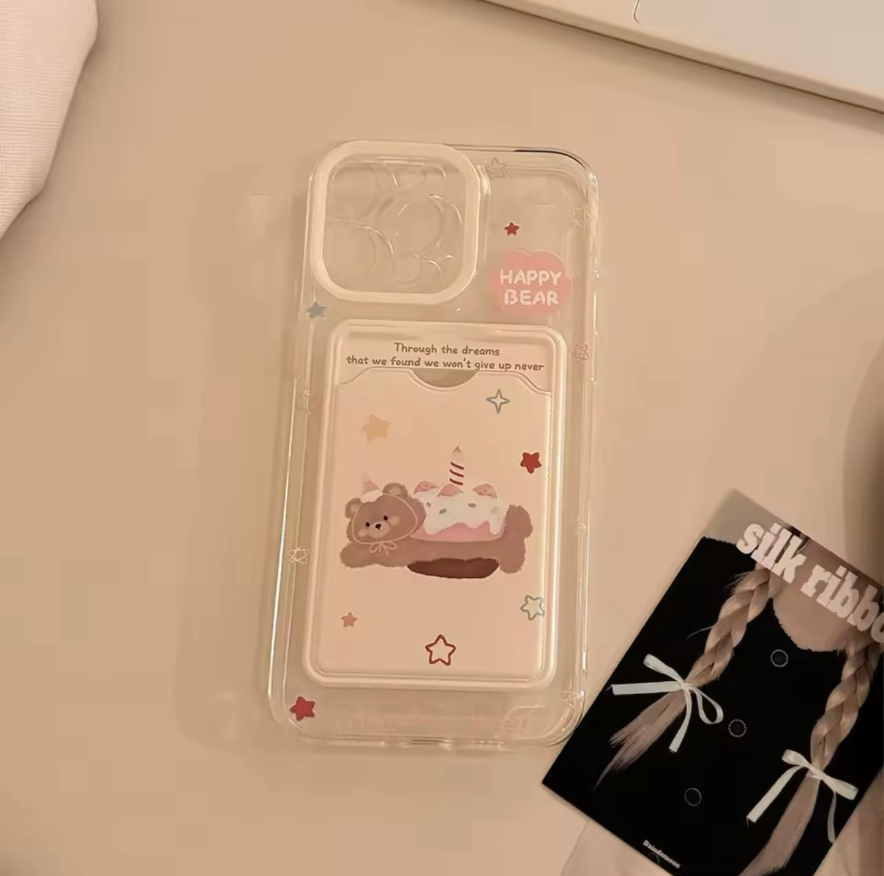 Card Bag Bear Phone Case-GRIP grip