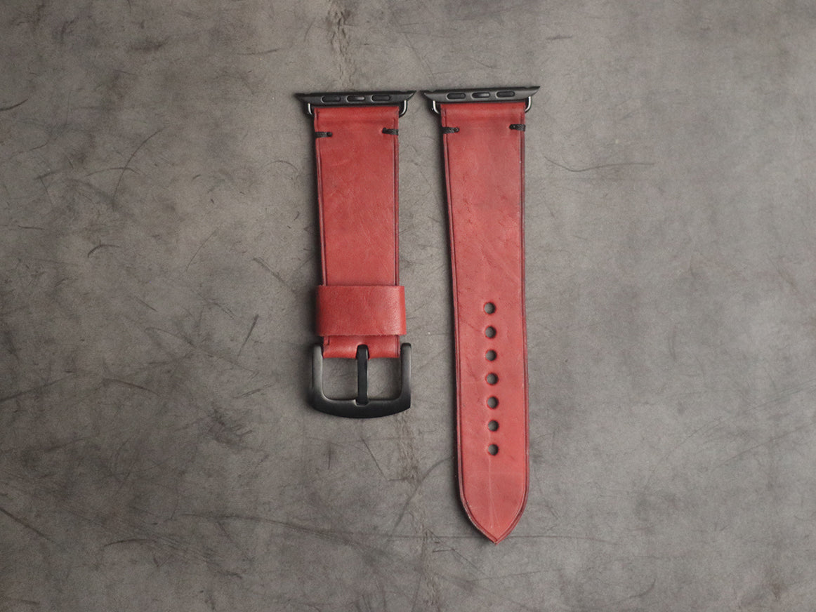 PRISMATIC RED MINIMAL STITCHED HAND-CRAFTED APPLE WATCH STRAPS