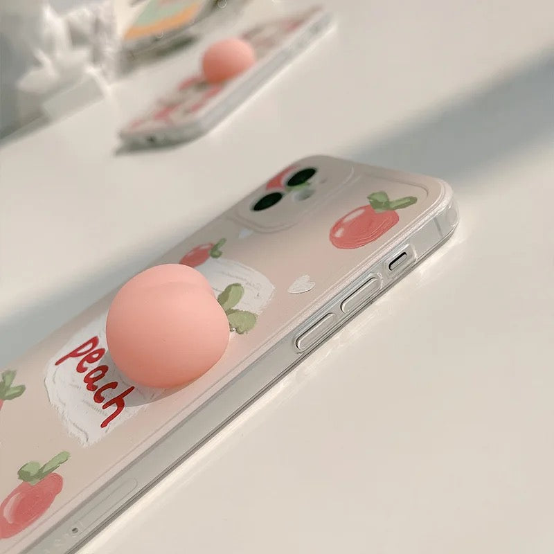 Peach Squishy Phone Case- Grip grip