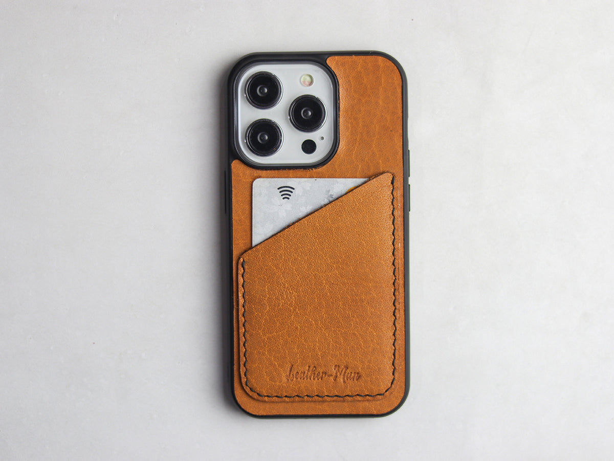 MUSTARD LEATHER  WALLET PHONE CASE