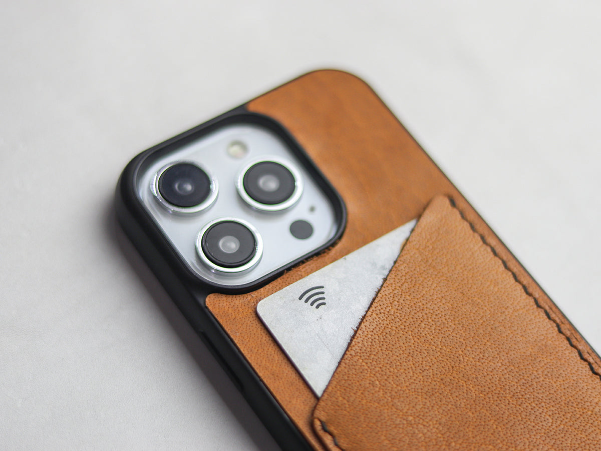 MUSTARD LEATHER  WALLET PHONE CASE