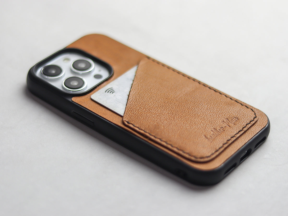 MUSTARD LEATHER  WALLET PHONE CASE