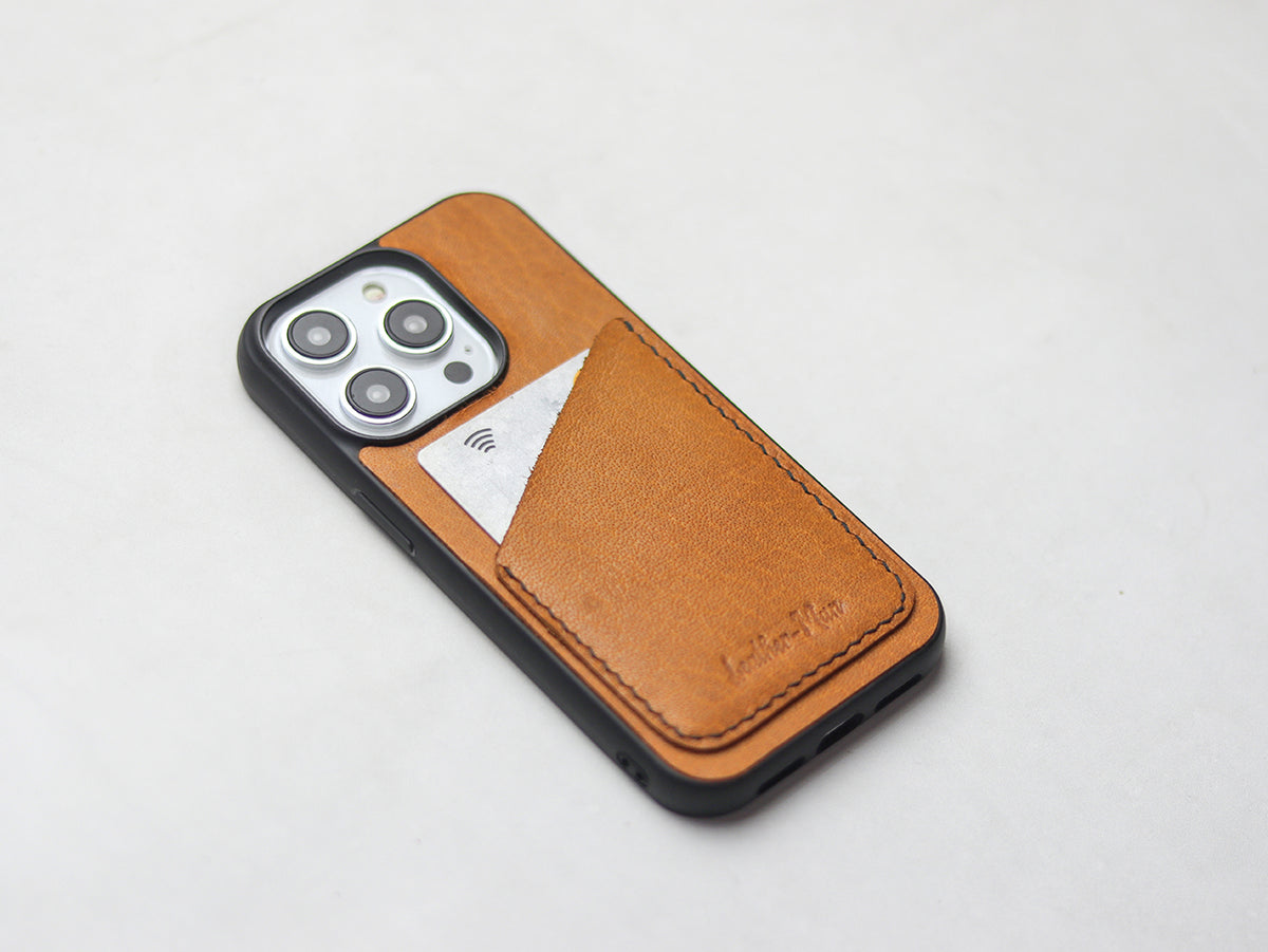 MUSTARD LEATHER  WALLET PHONE CASE