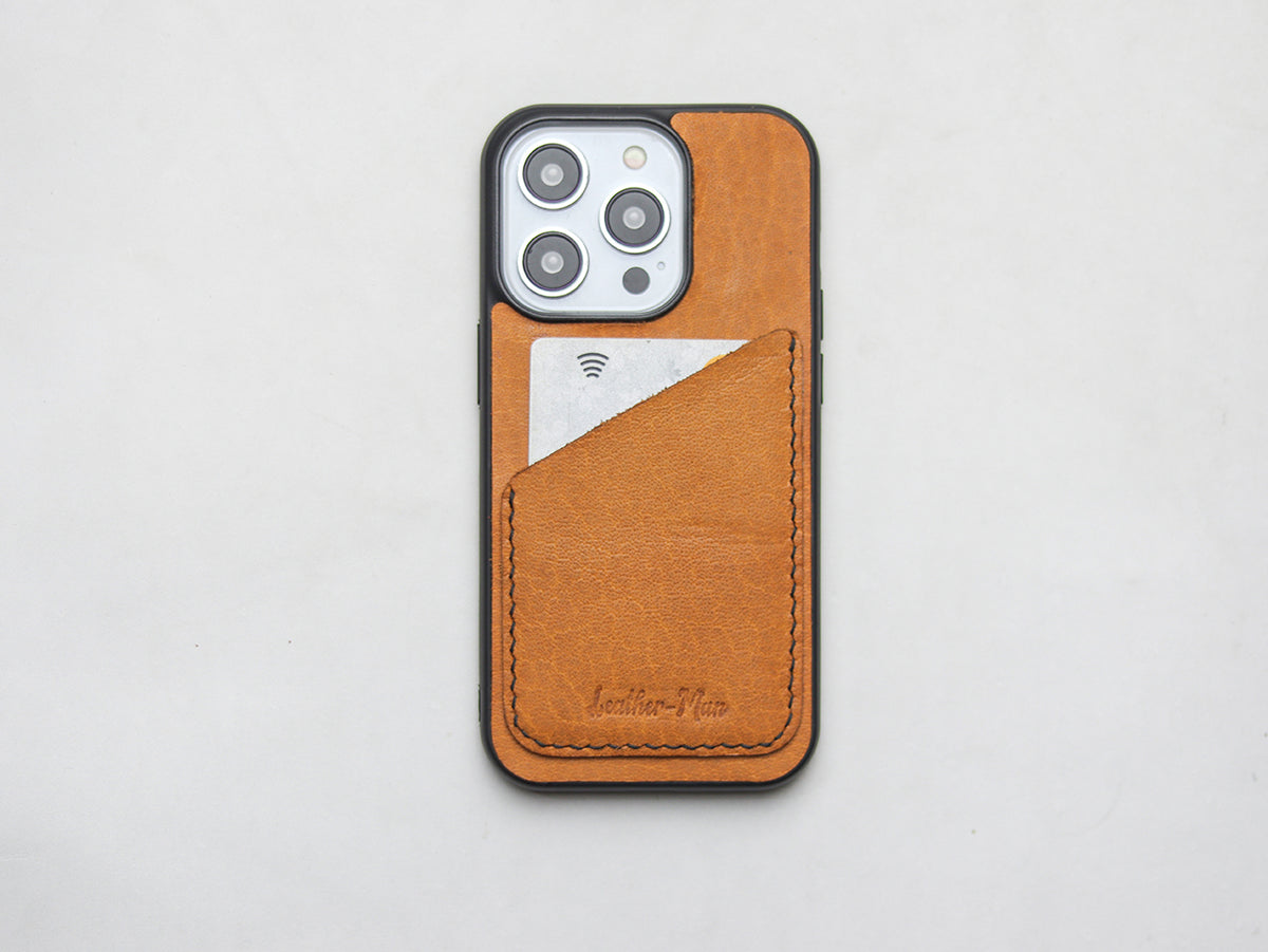 MUSTARD LEATHER  WALLET PHONE CASE