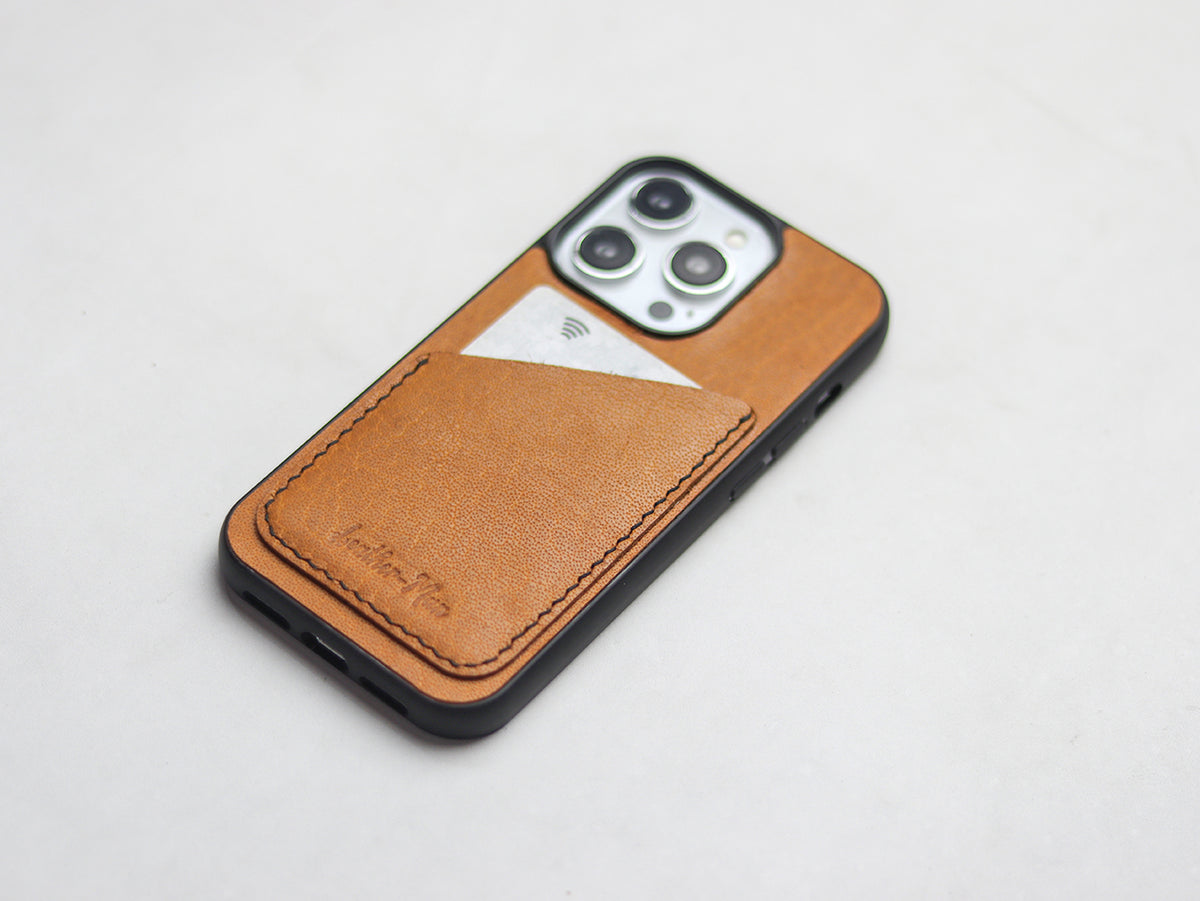 MUSTARD LEATHER  WALLET PHONE CASE