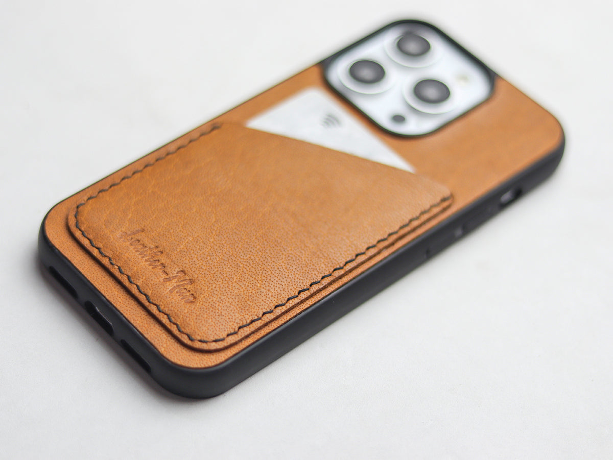 MUSTARD LEATHER  WALLET PHONE CASE