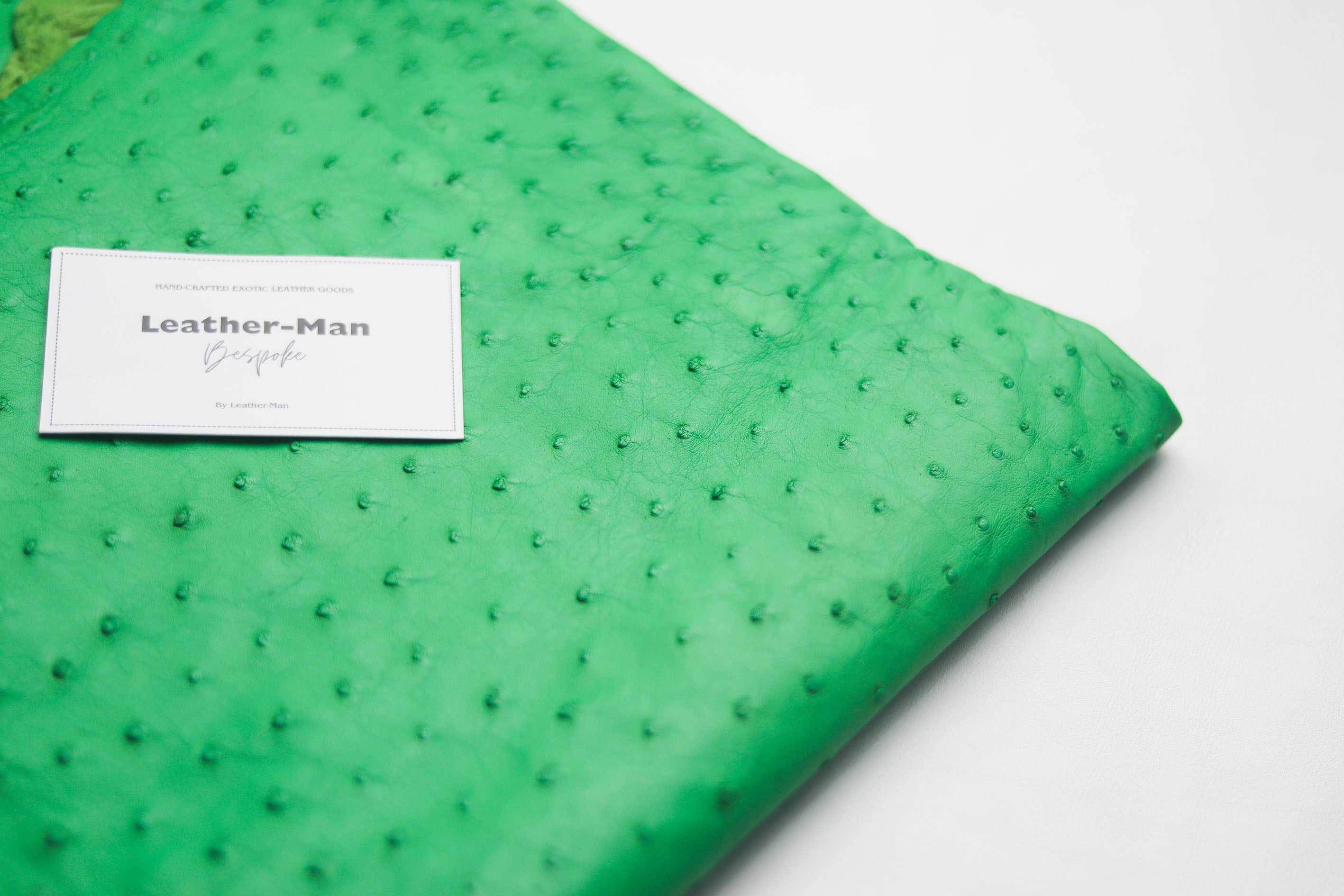 AUGUSTUS - MINIMAL WALLET PARAKEET GREEN OSTRICH SKIN