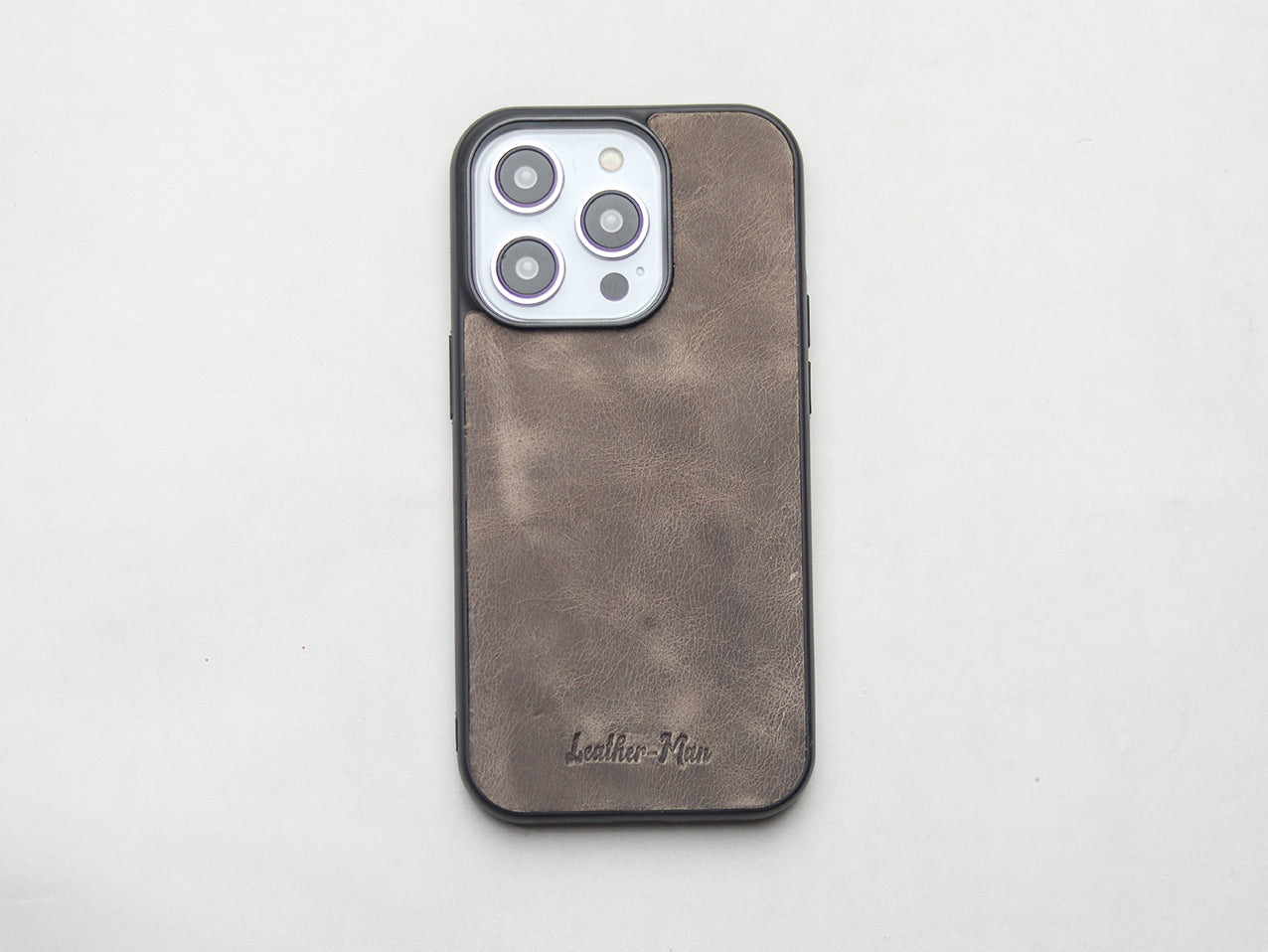CHARCOAL GREY LEATHER CLASSIC PHONE CASE