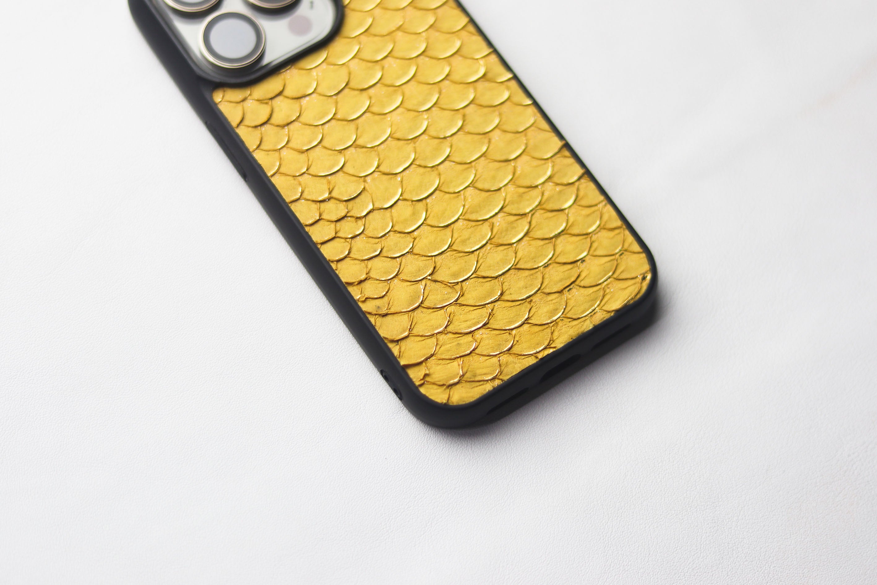 CANARY YELLOW TILAPIA FISH SKIN PHONE CASE