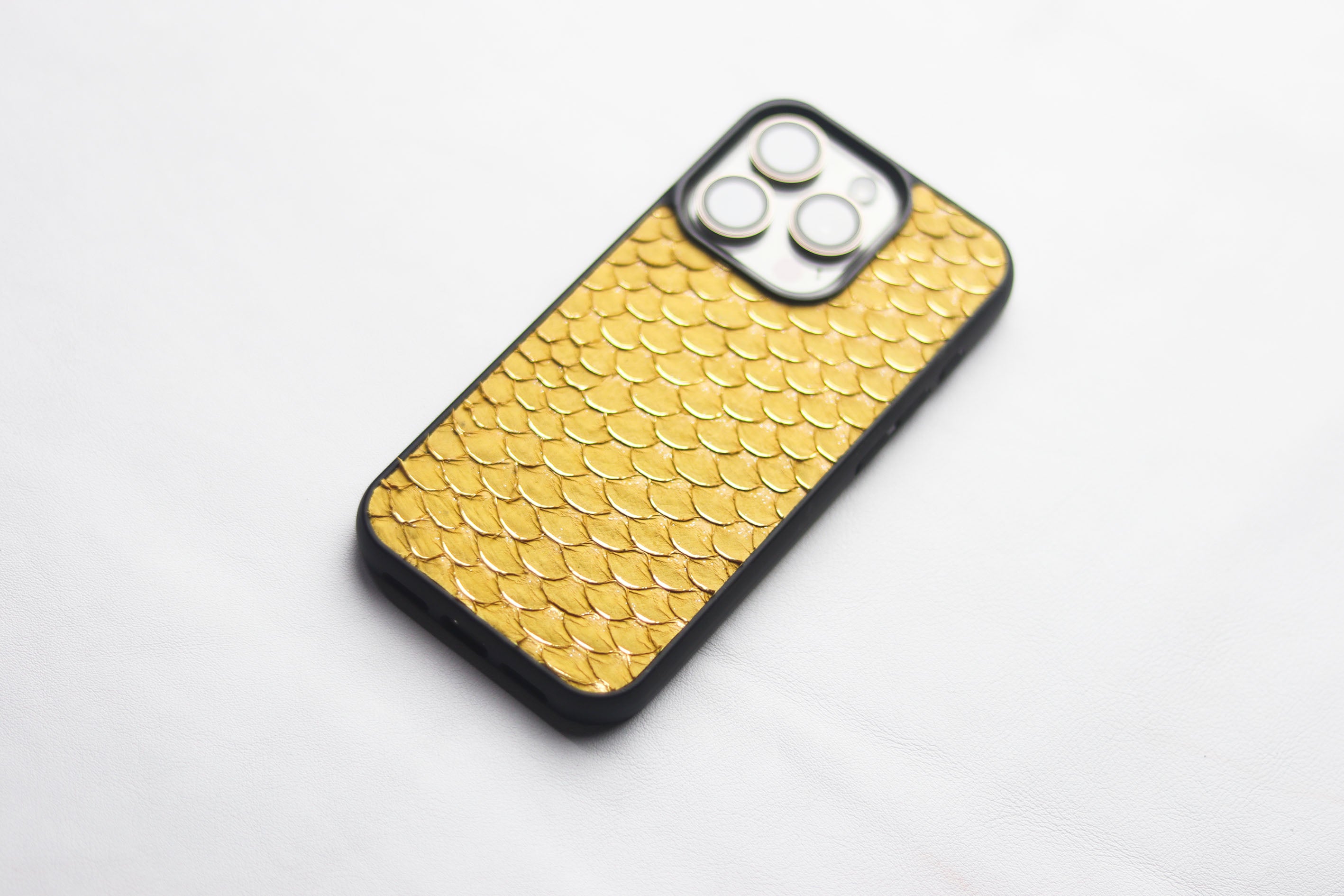 CANARY YELLOW TILAPIA FISH SKIN PHONE CASE