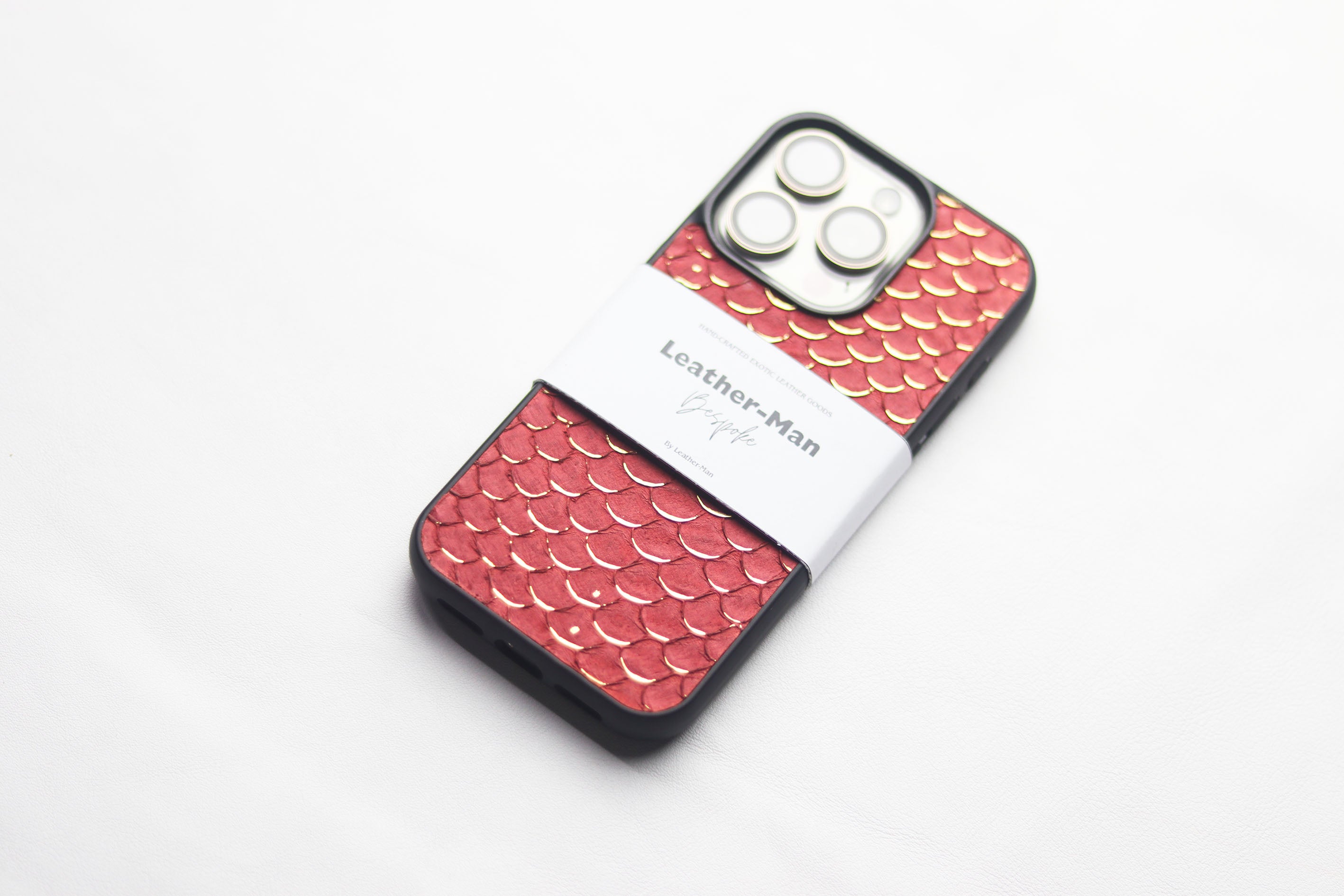 VIVID BURGUNDY TILAPIA FISH SKIN PHONE CASE