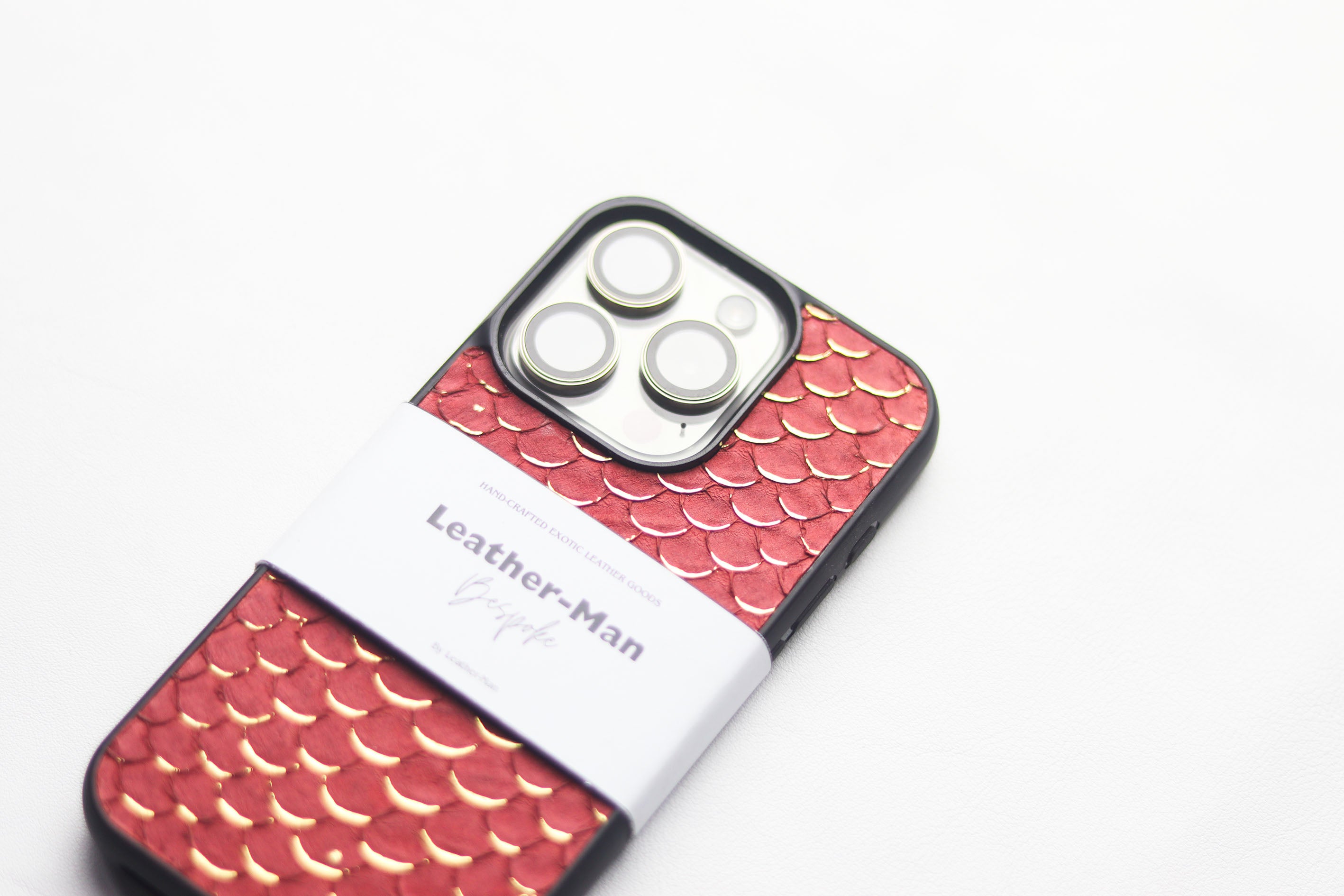 VIVID BURGUNDY TILAPIA FISH SKIN PHONE CASE