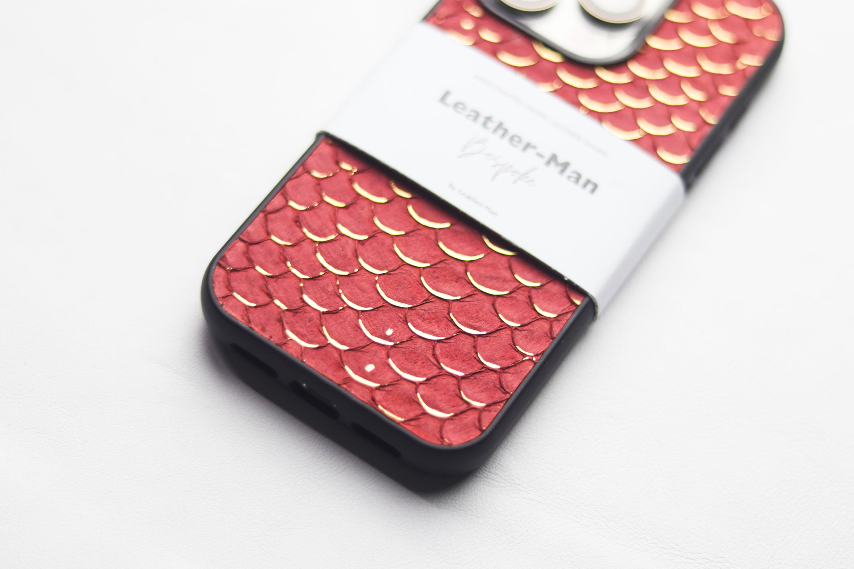 VIVID BURGUNDY TILAPIA FISH SKIN PHONE CASE