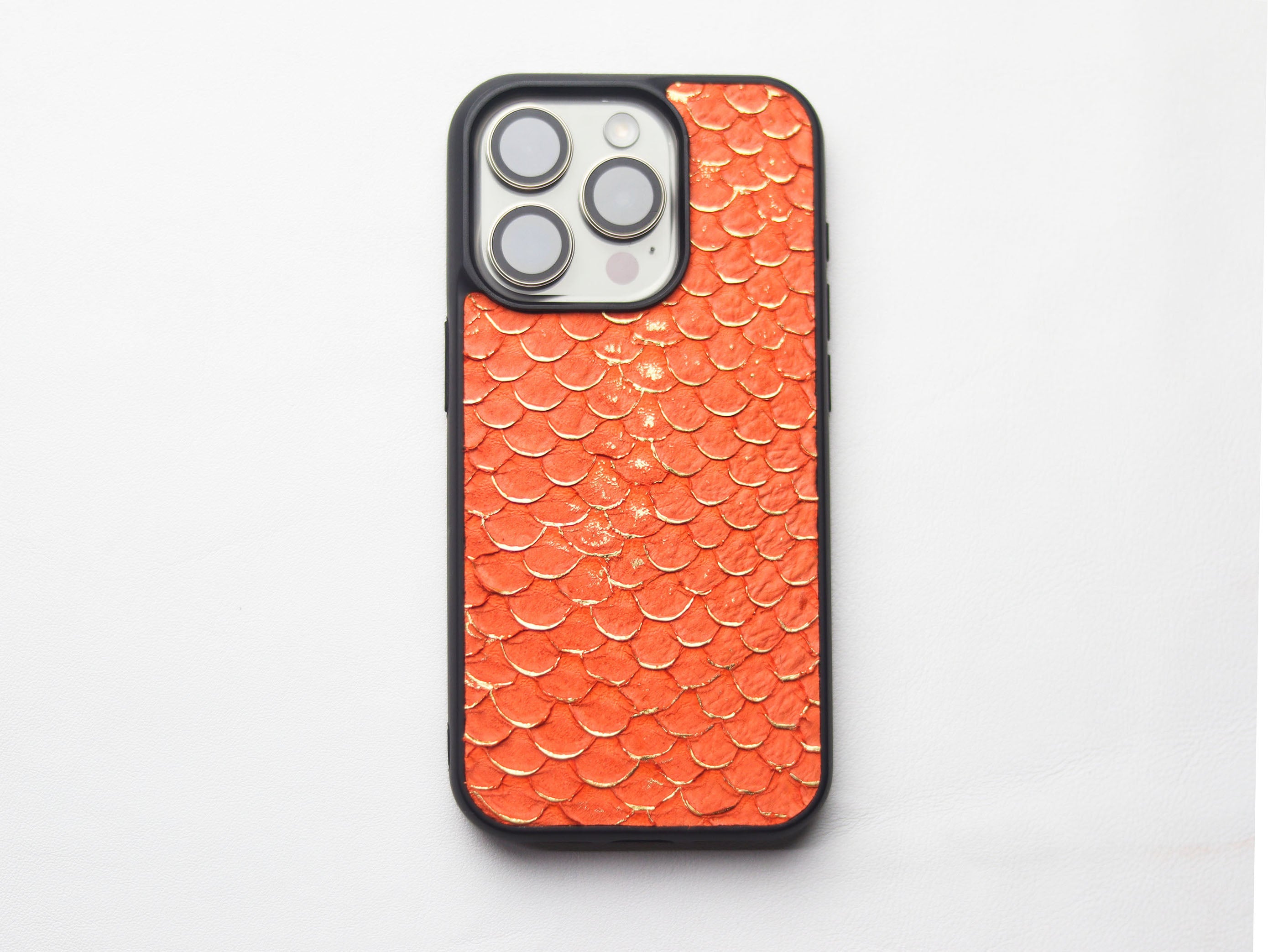 PUMPKIN ORANGE TILAPIA FISH SKIN PHONE CASE