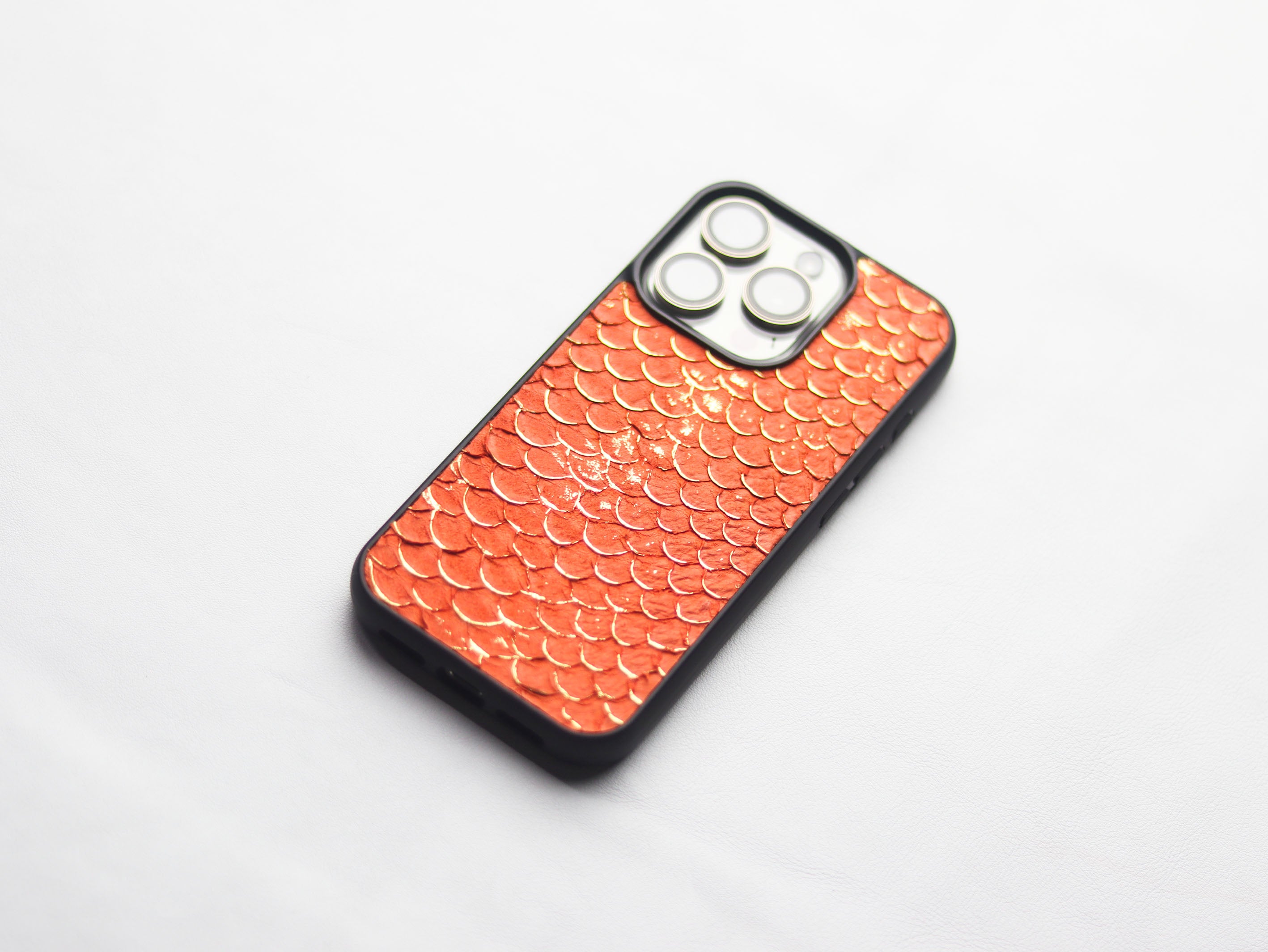 PUMPKIN ORANGE TILAPIA FISH SKIN PHONE CASE