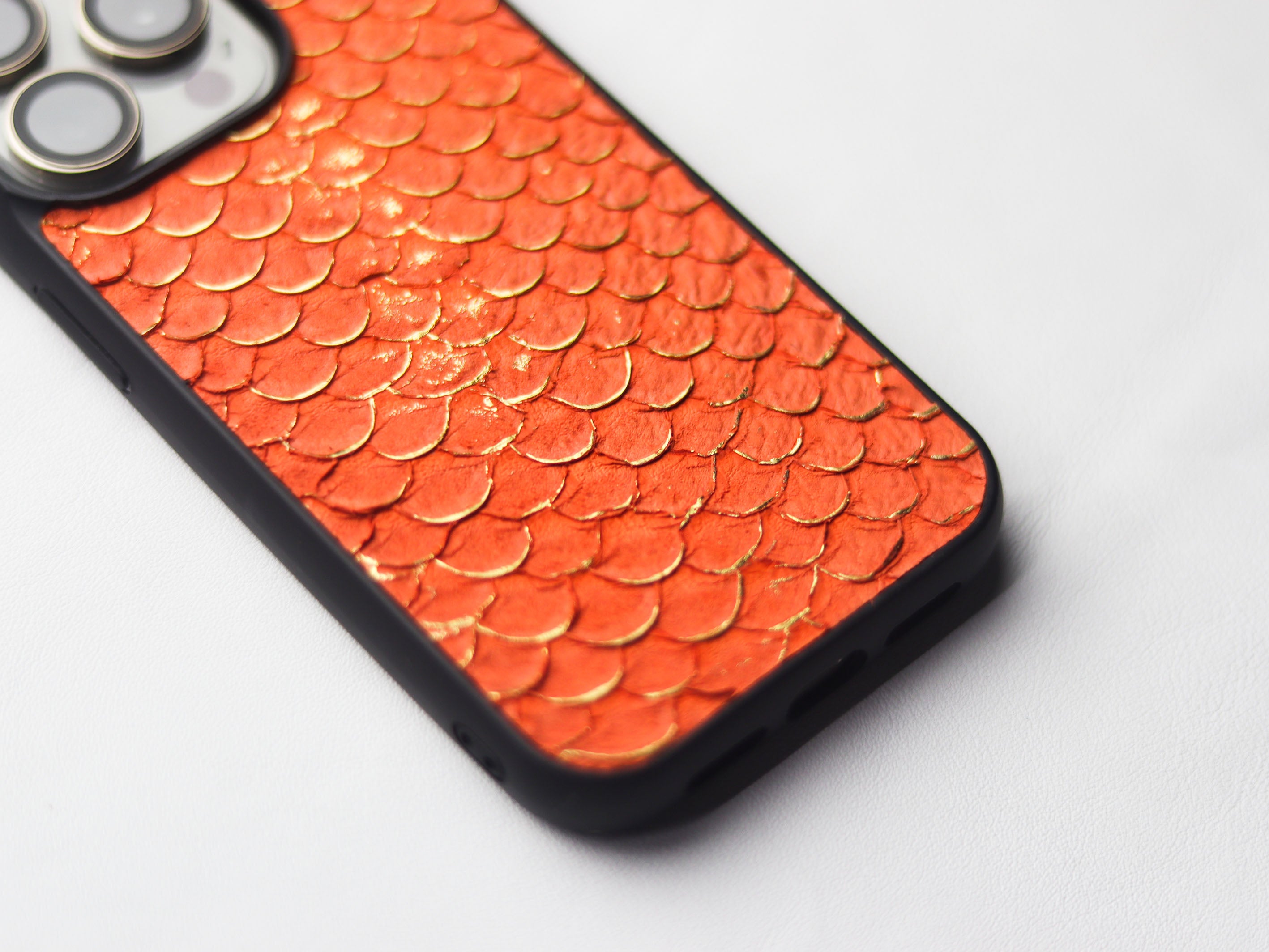 PUMPKIN ORANGE TILAPIA FISH SKIN PHONE CASE