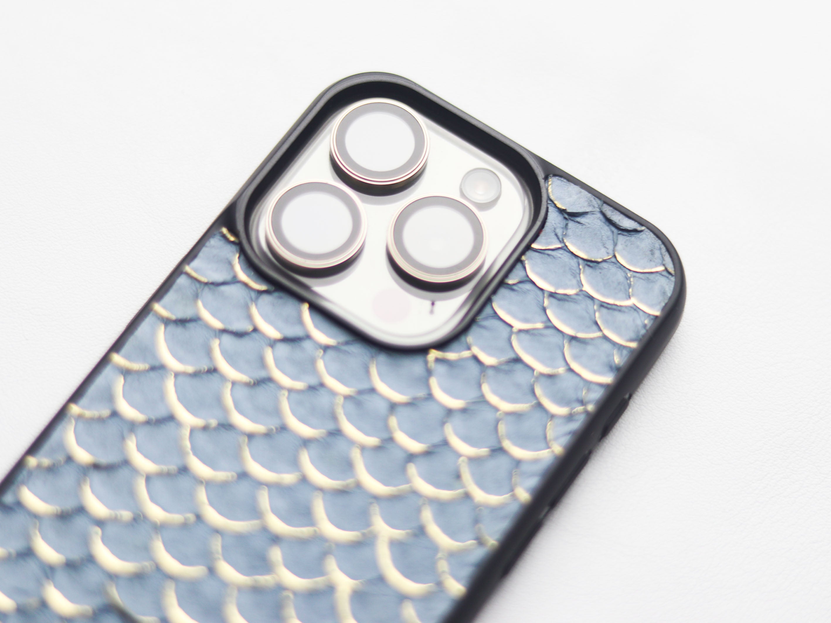 DENIM BLUE COLOR TILAPIA FISH SKIN PHONE CASE