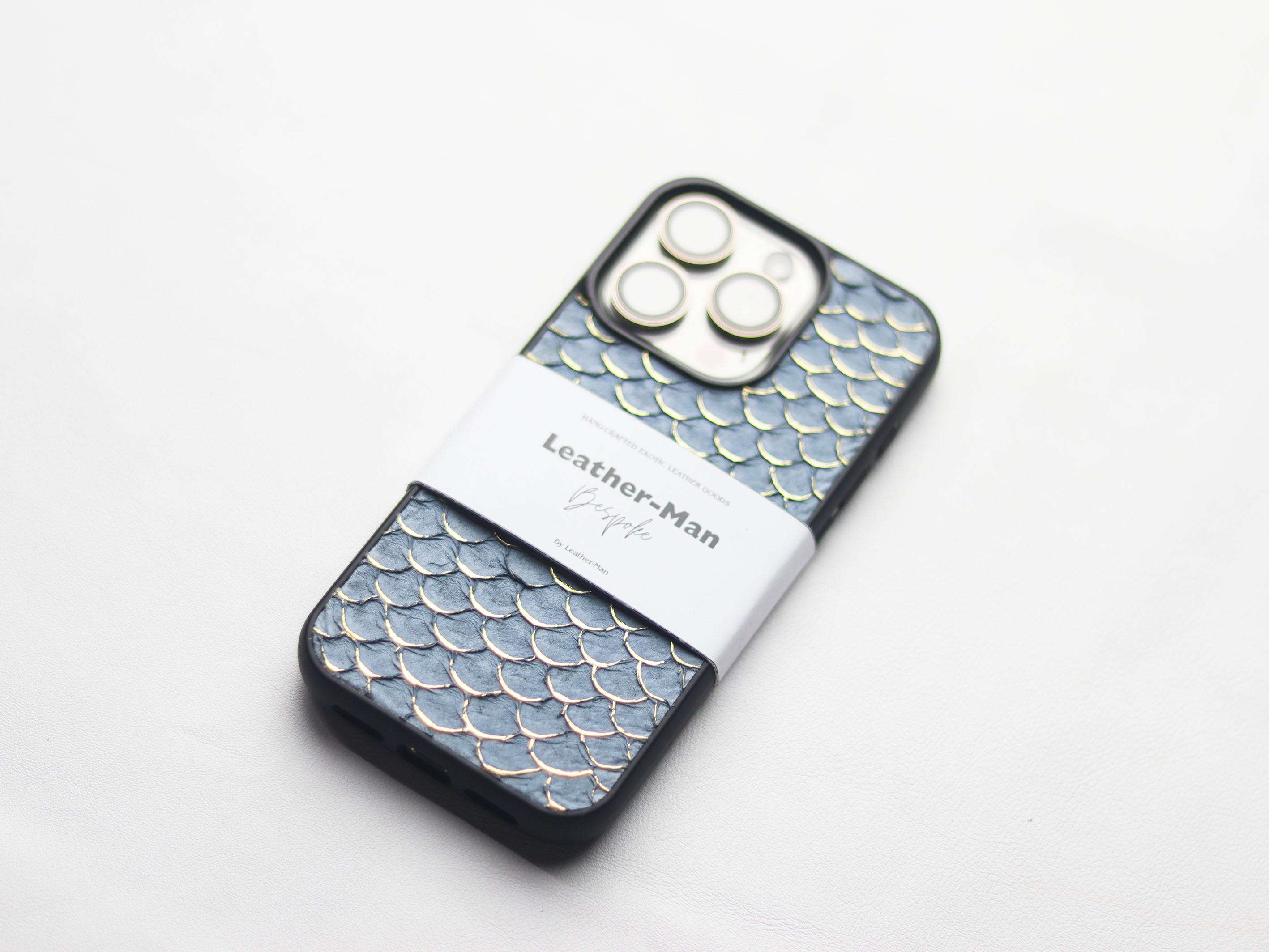 DENIM BLUE COLOR TILAPIA FISH SKIN PHONE CASE