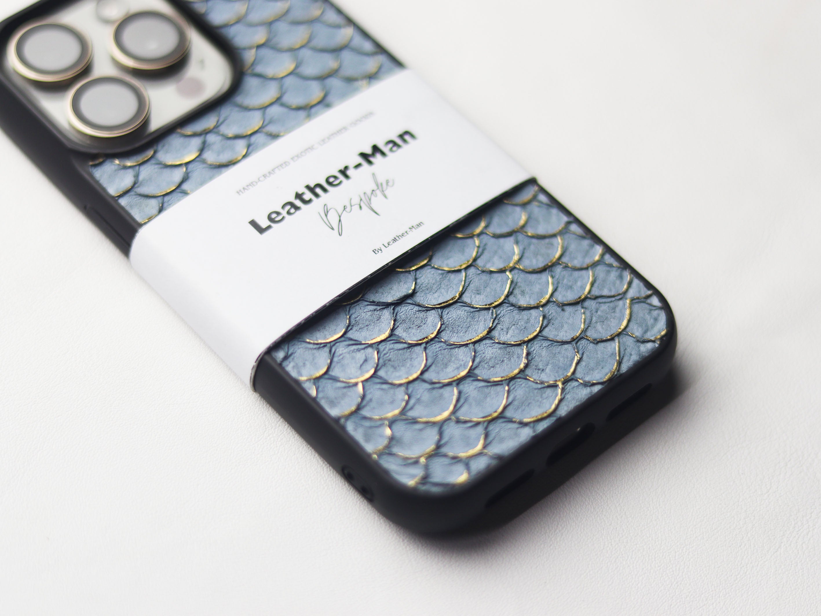 DENIM BLUE COLOR TILAPIA FISH SKIN PHONE CASE