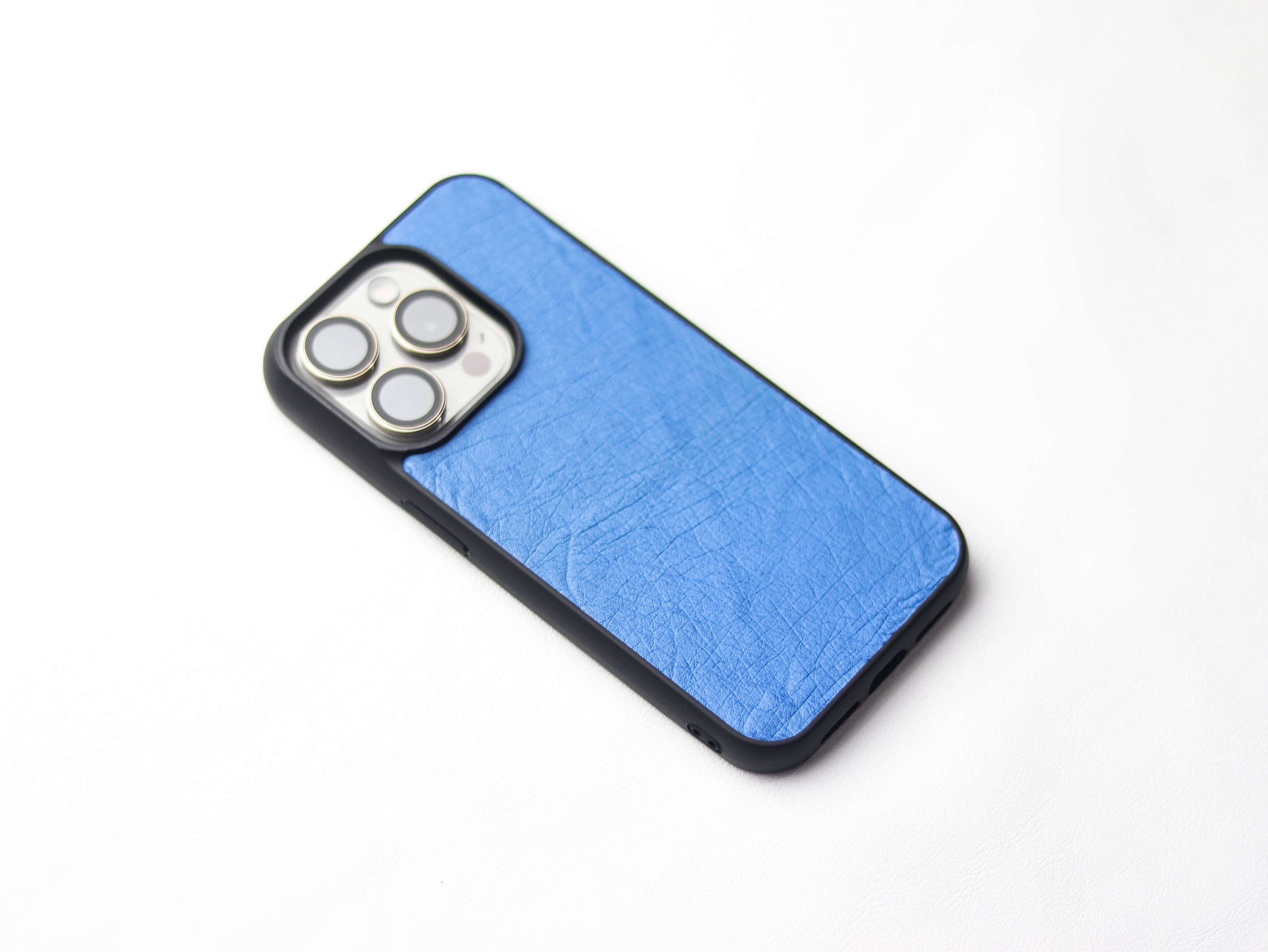 AZURE BLUE OSTRICH SKIN PHONE CASE (NON-FOLLICLE)