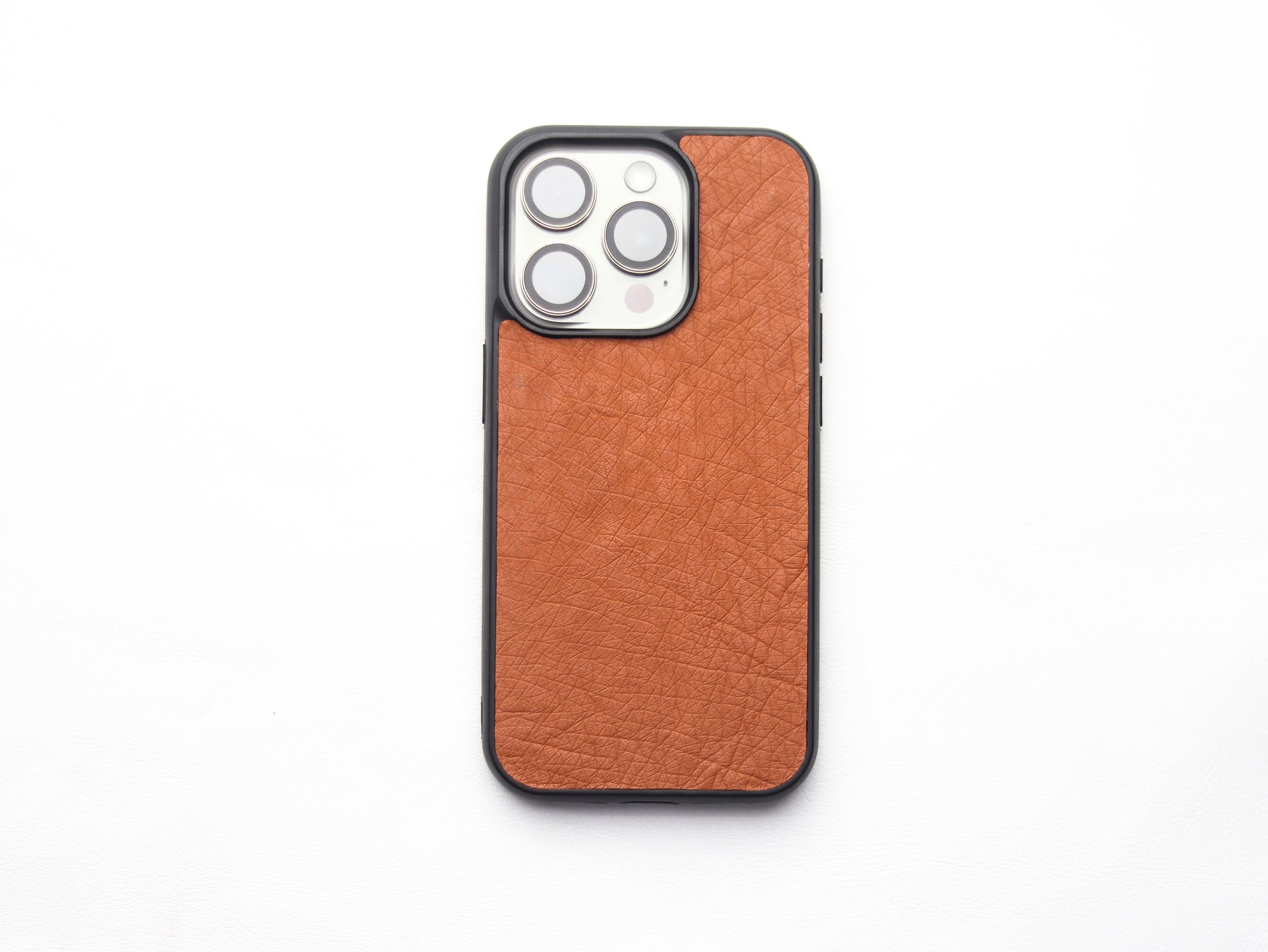 BRONZE BROWN OSTRICH SKIN PHONE CASE (NON-FOLLICLE)